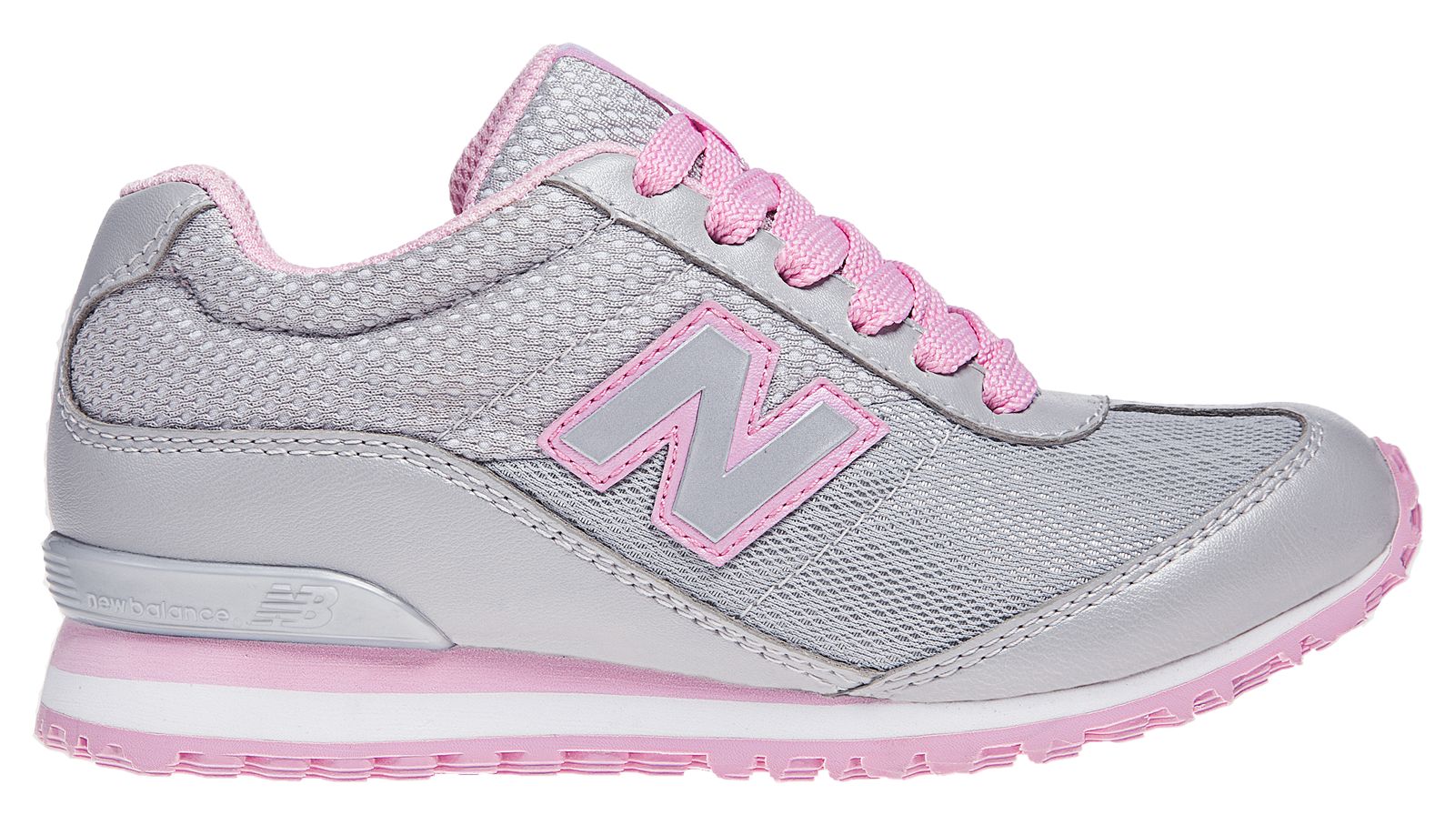 New Balance 490, Grey with Pink & White