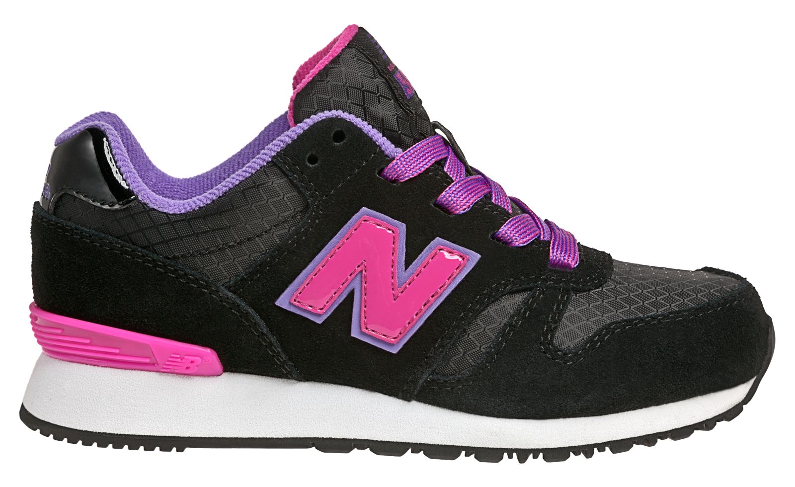 New Balance 565, Black with Diva Pink &amp; Purple