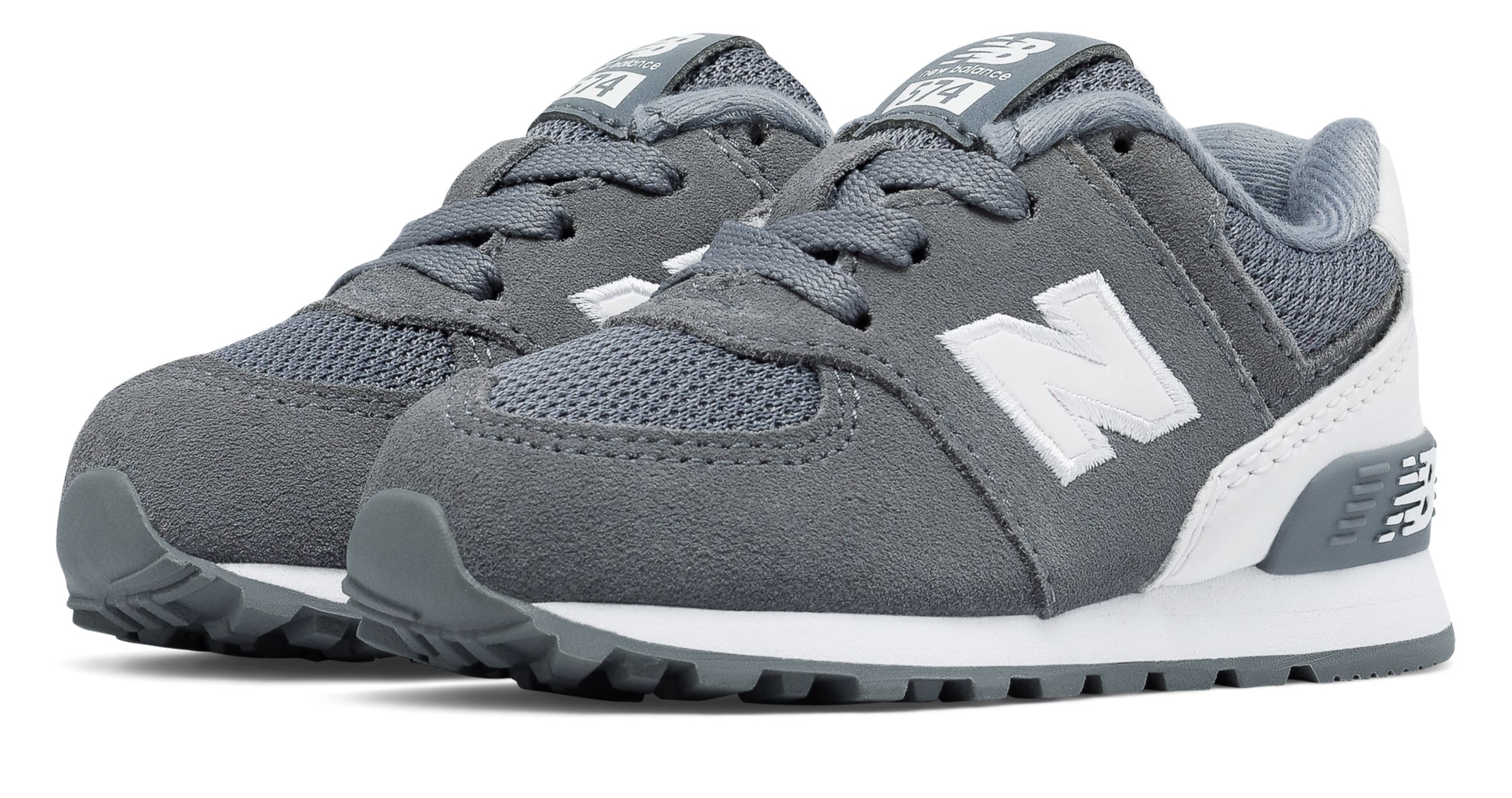 New Balance Kids 574 Hook And Loop High Visibility Shoes Grey