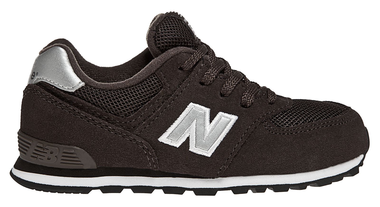 New Balance 574, Brown with Silver