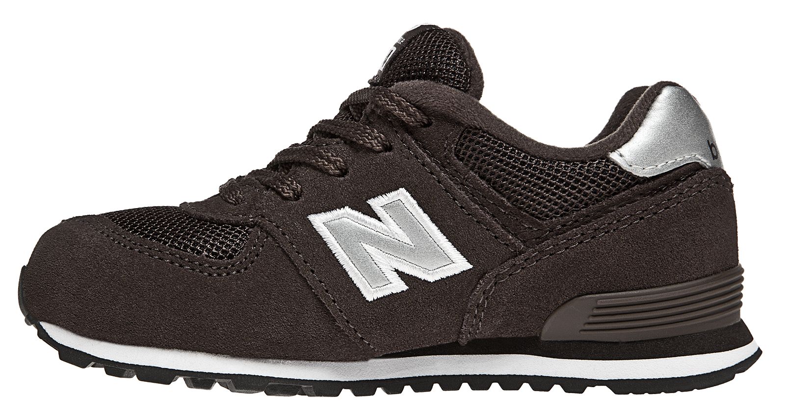 New Balance 574, Brown with Silver