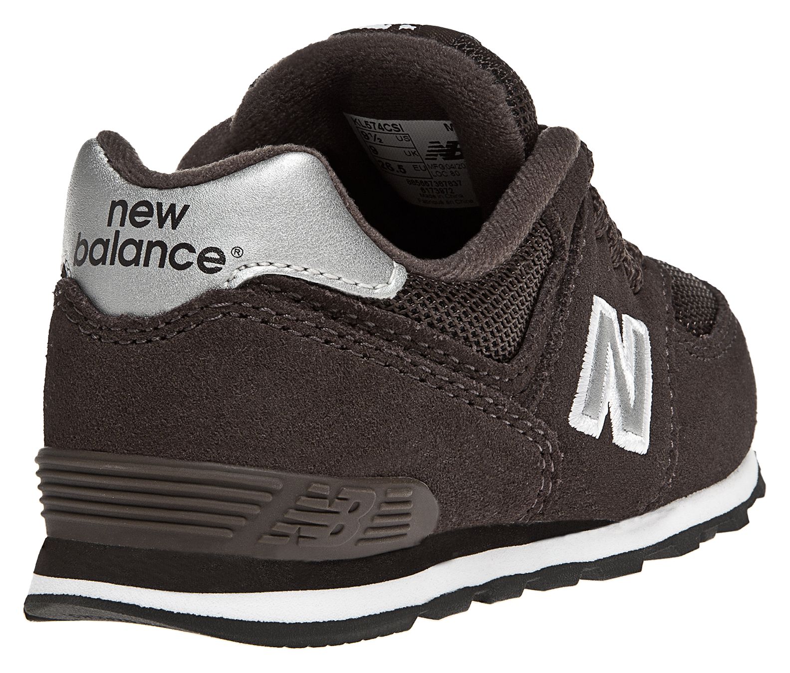 New Balance 574, Brown with Silver