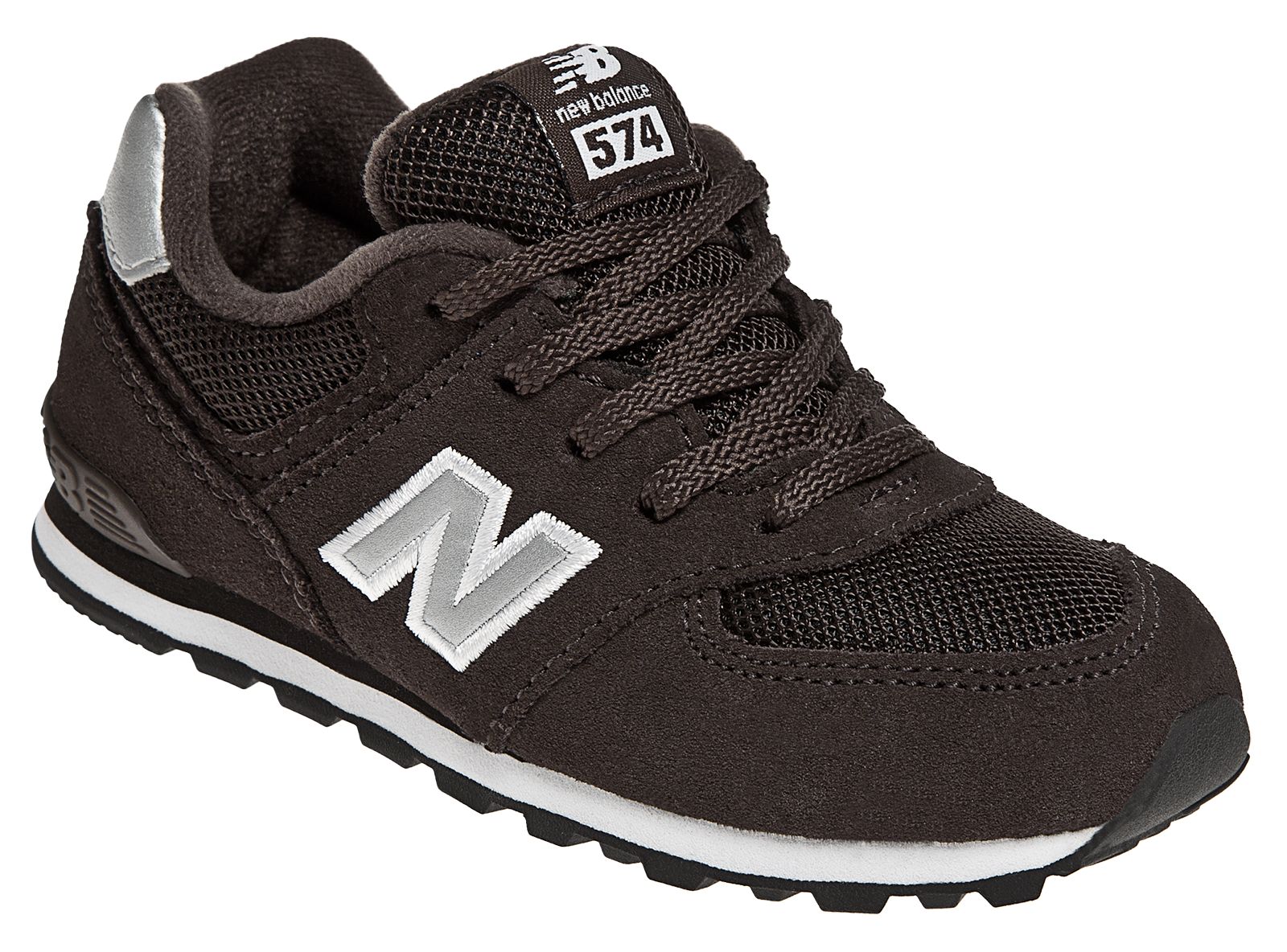 New Balance 574, Brown with Silver