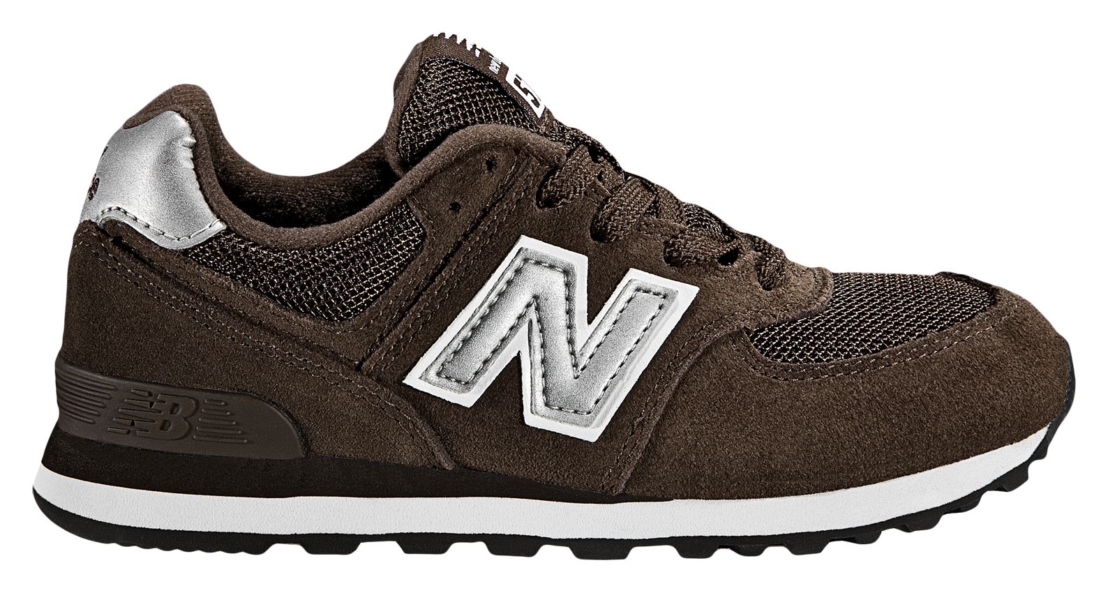 New Balance 574, Brown with Silver