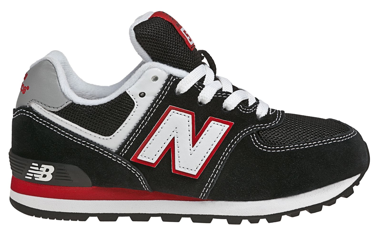New Balance 574, Black with Red