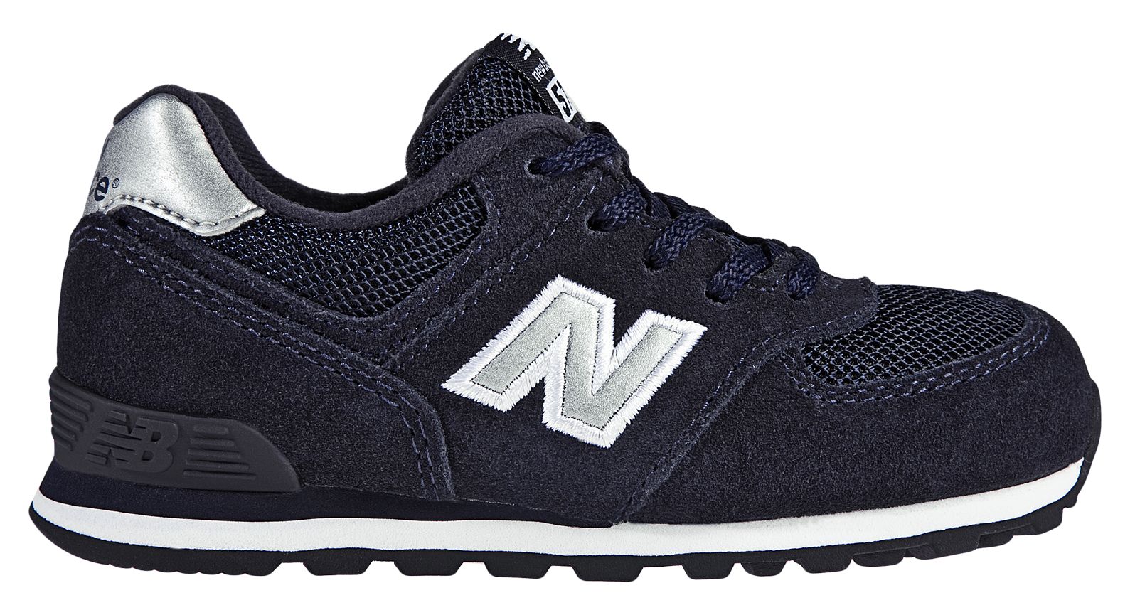 New Balance 574, Navy with Silver