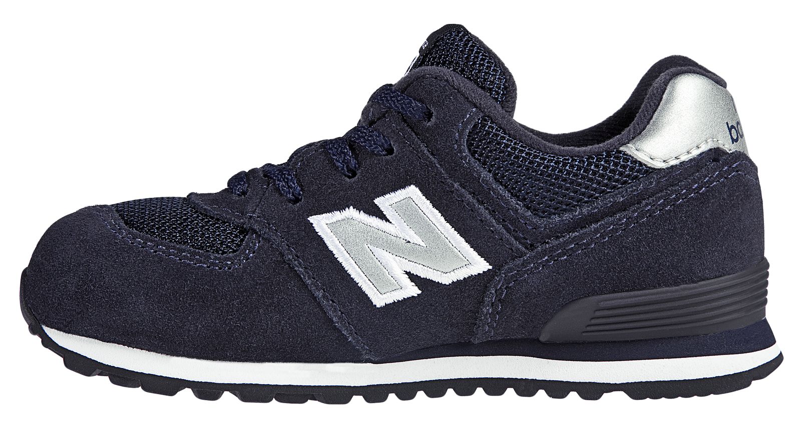 New Balance 574, Navy with Silver