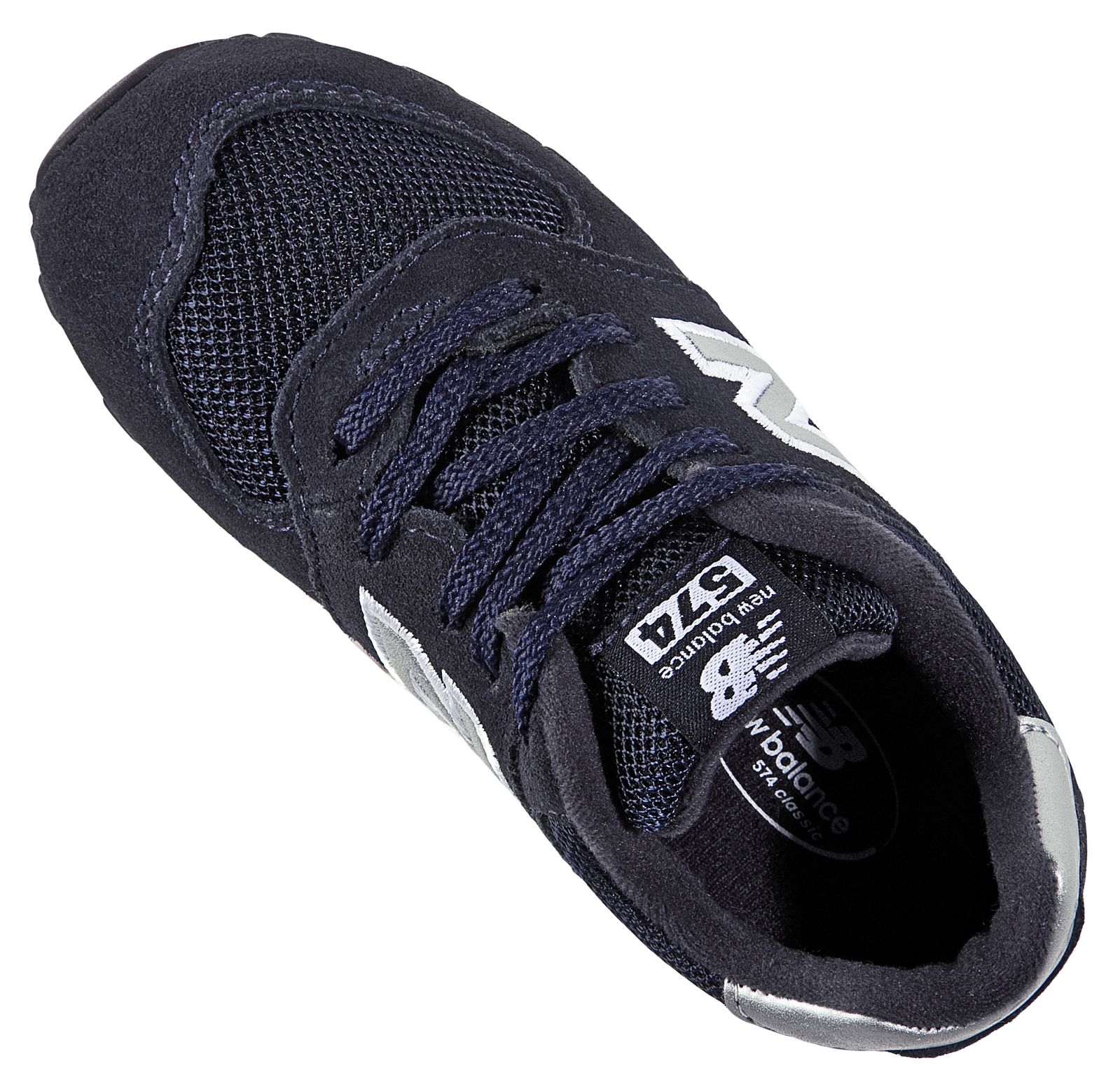 New Balance 574, Navy with Silver