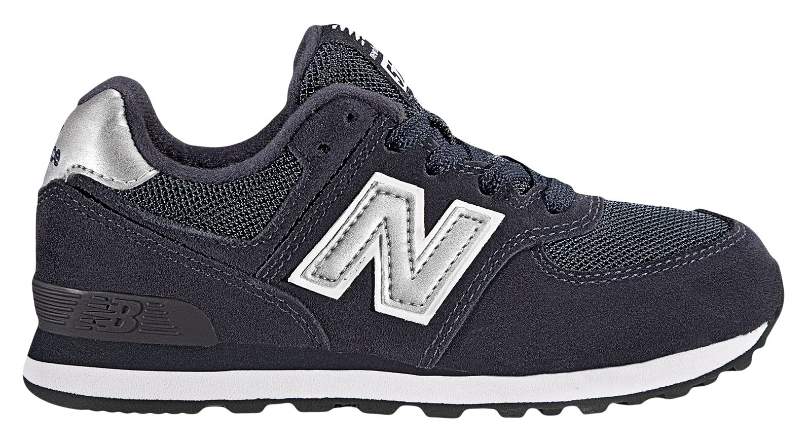 New Balance 574, Navy with Silver
