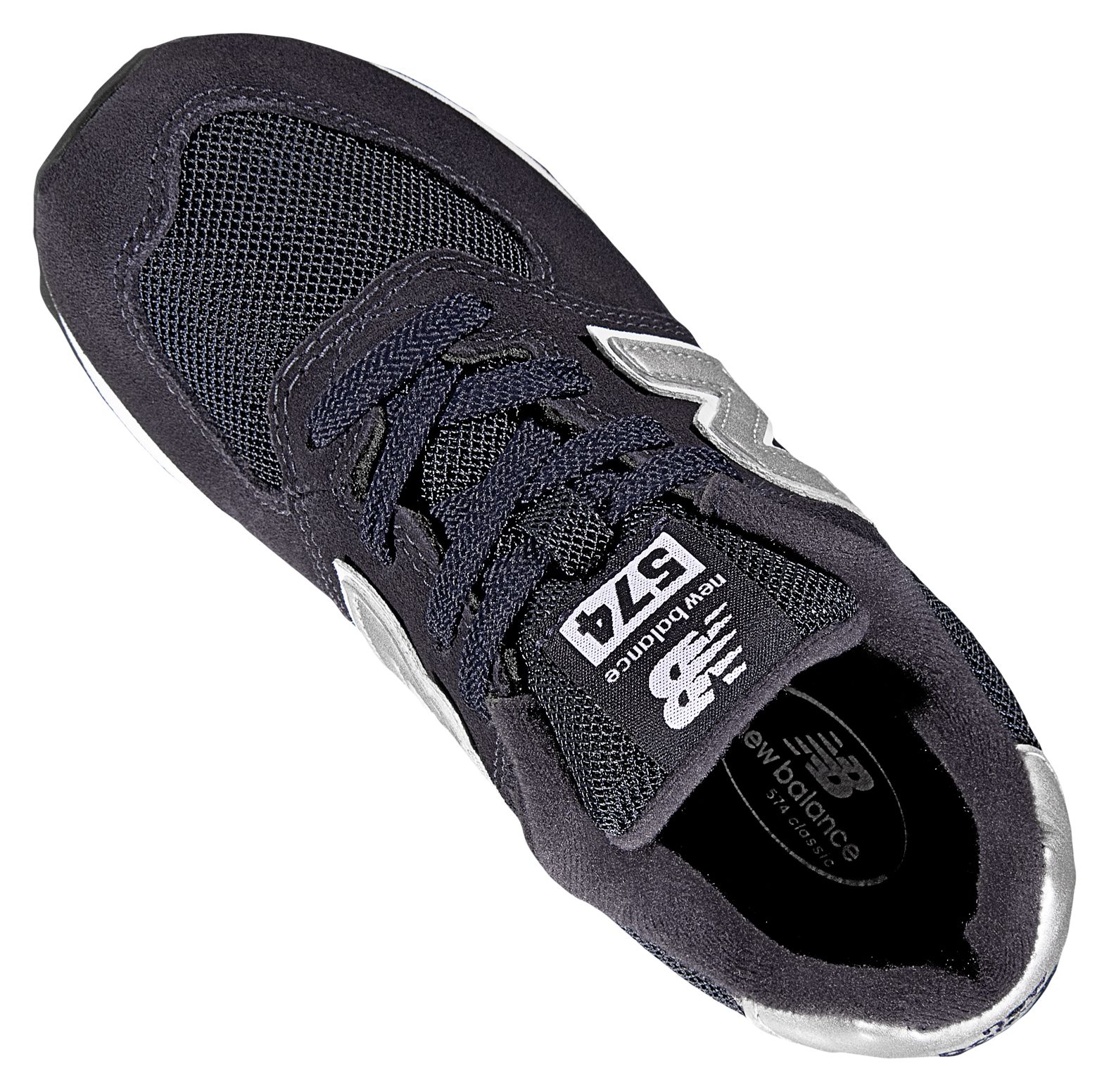 New Balance 574, Navy with Silver
