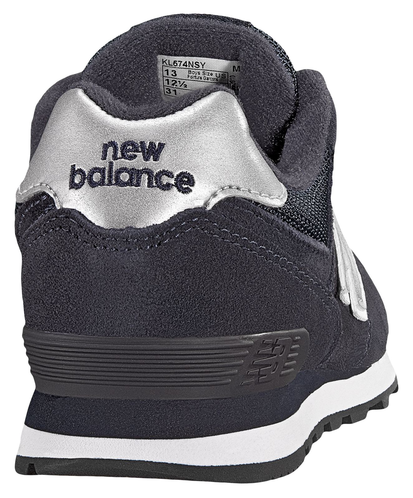 New Balance 574, Navy with Silver
