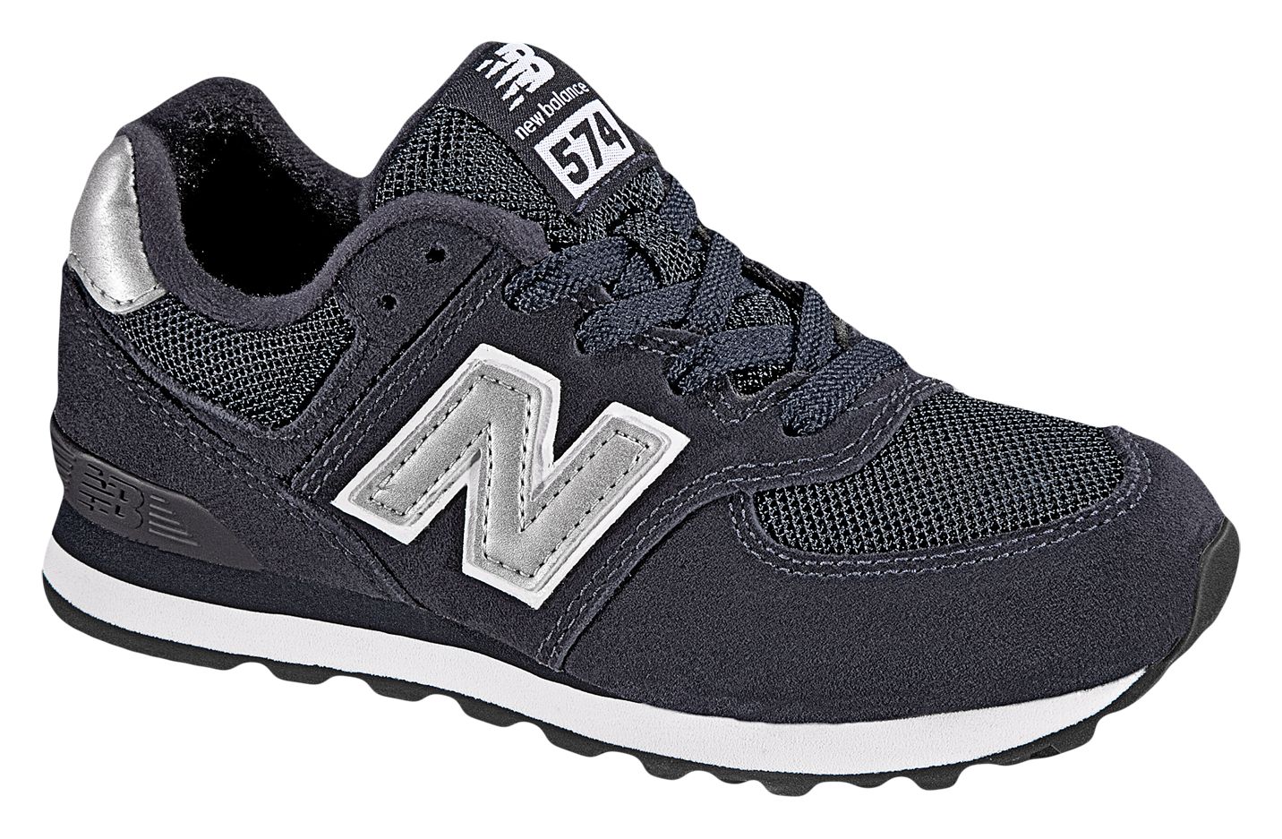 New Balance 574, Navy with Silver
