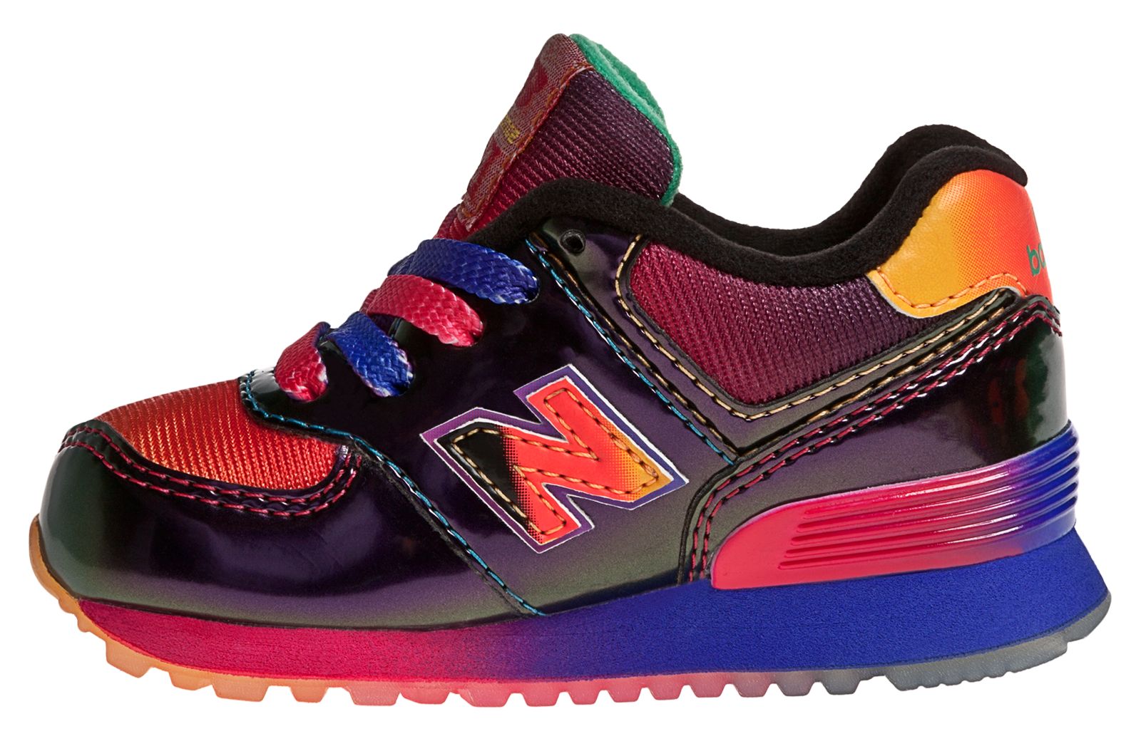 Rainbow 574, Black with Race Red &amp; Neon Blue