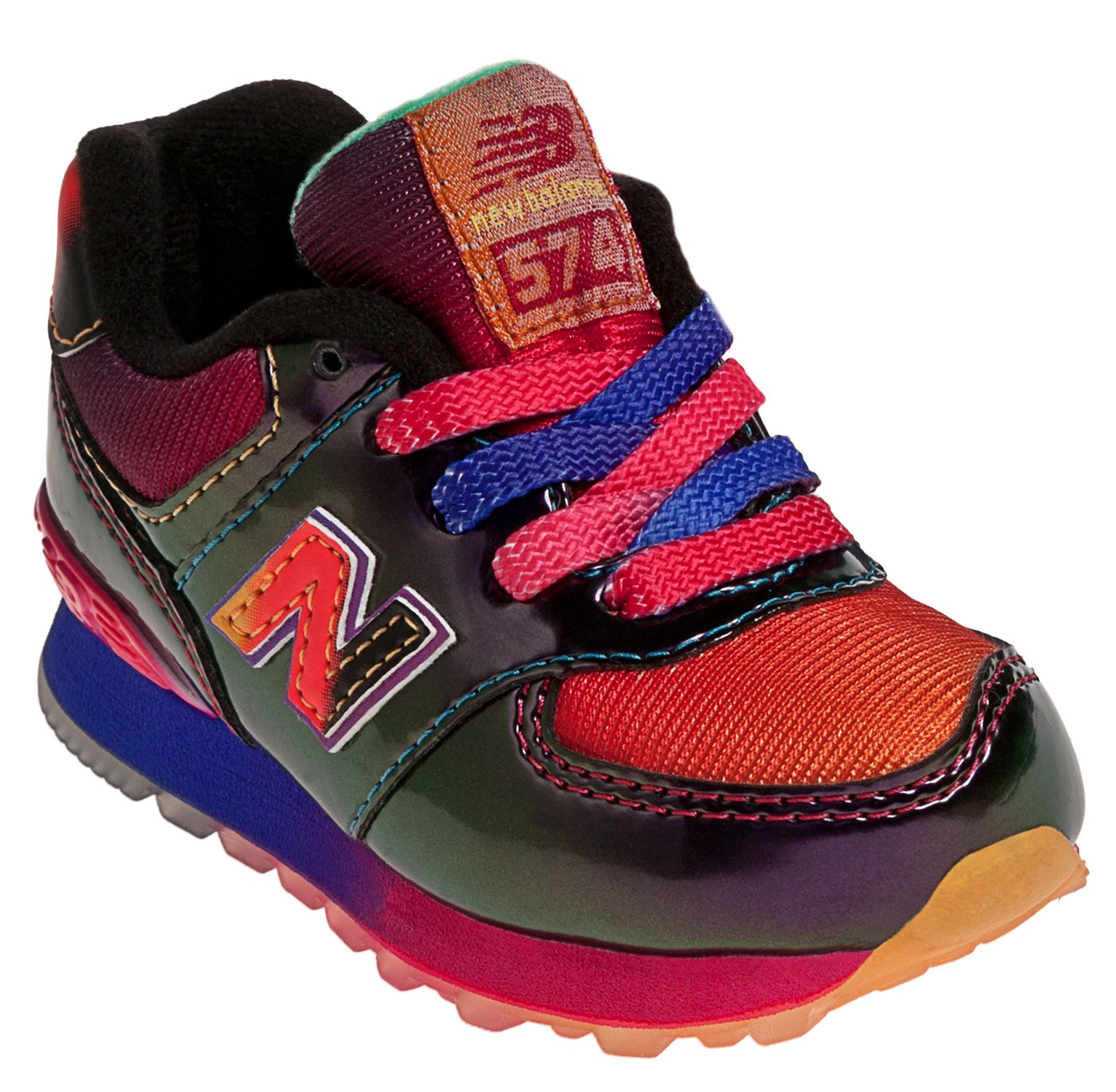 Rainbow 574, Black with Race Red &amp; Neon Blue