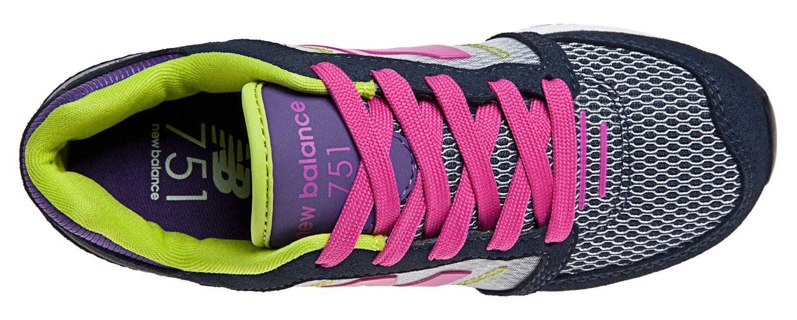 New Balance 751, Navy with Purple &amp; Fluorescent Lime