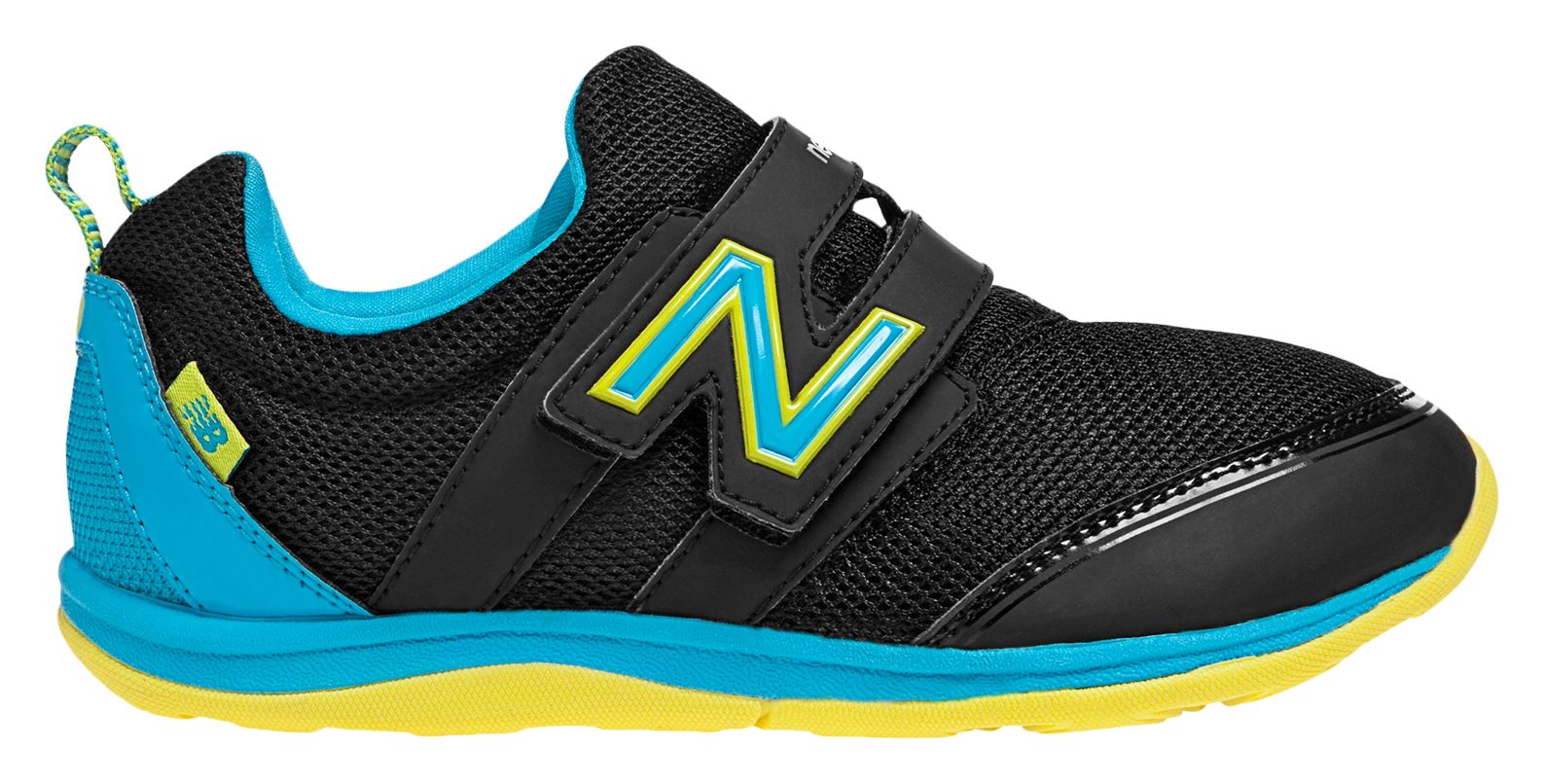New Balance 110, Black with Blue Atoll & Yellow