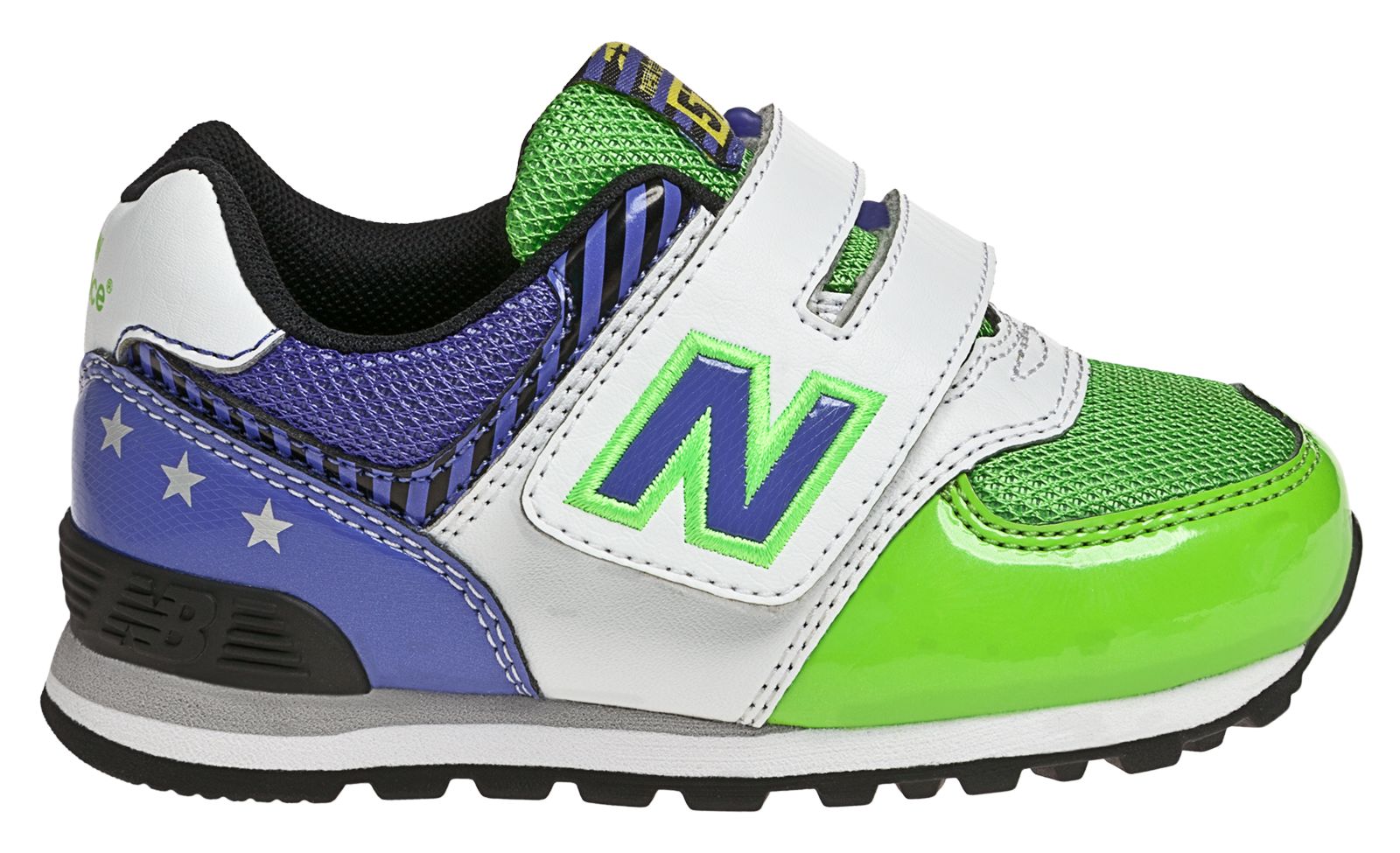 New Balance 574, Green with White & Purple