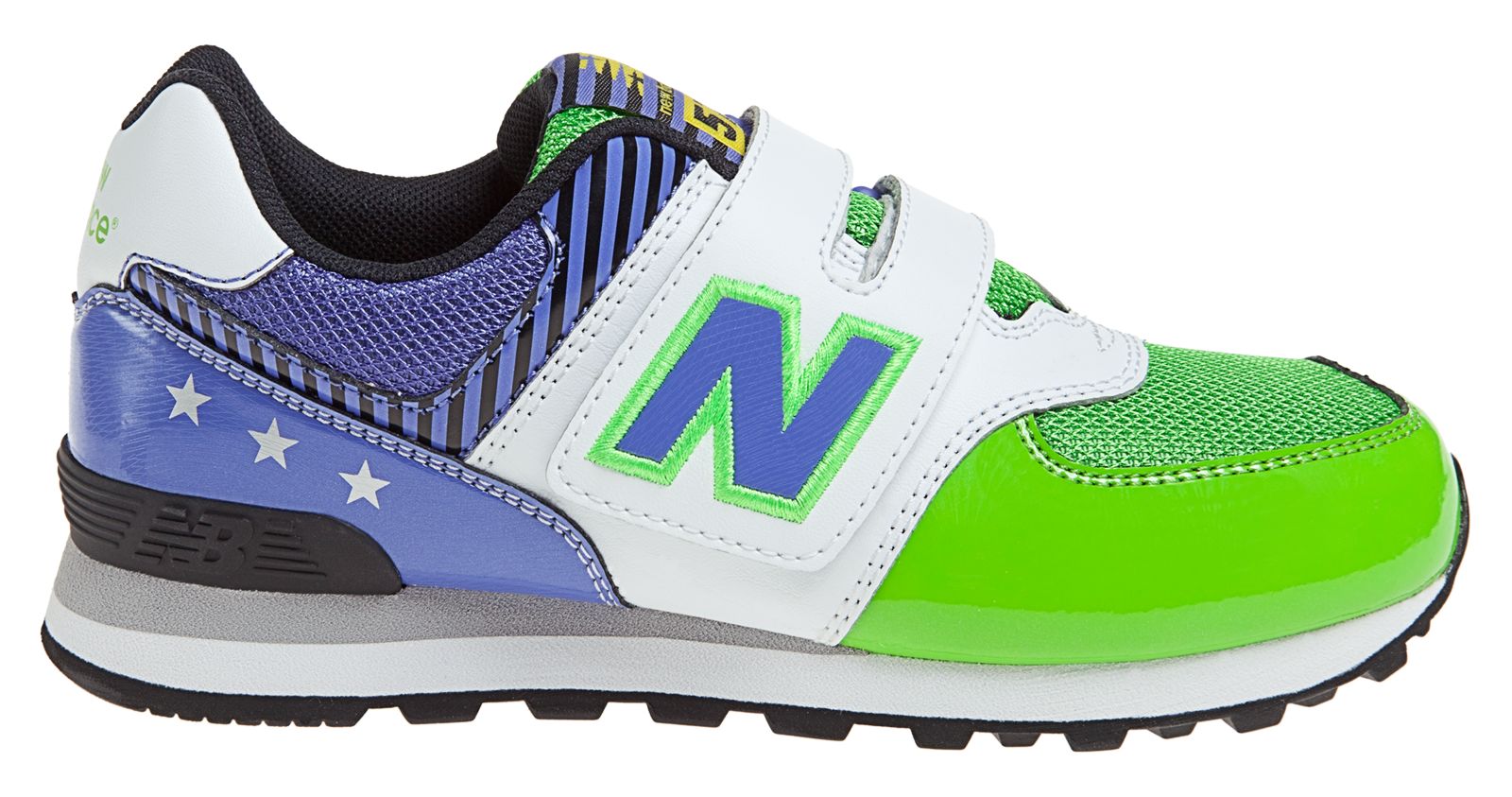 New Balance 574, Green with White & Purple
