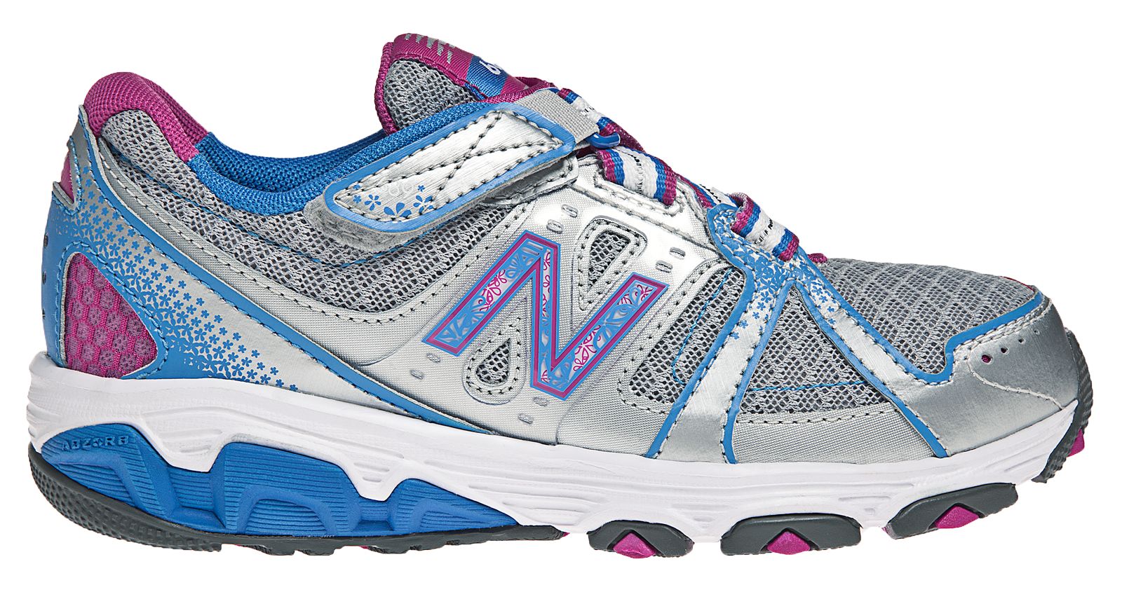 New Balance 689, Silver with Vision Blue & Purple Cactus Flower