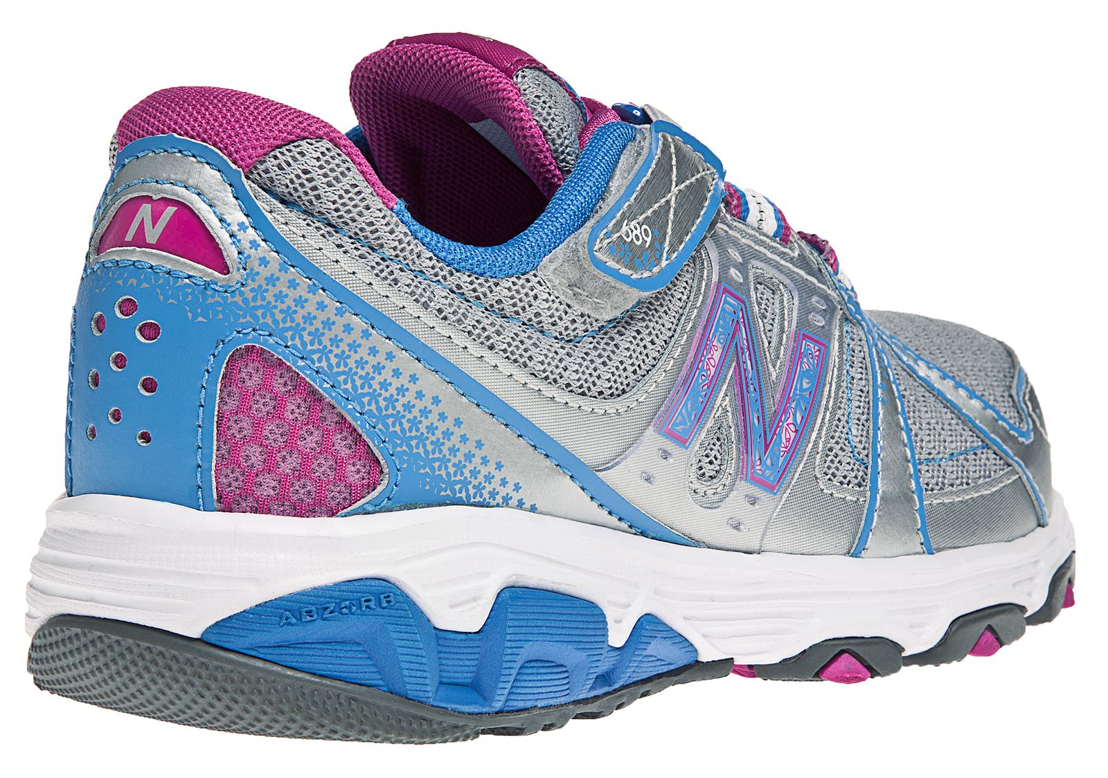 New Balance 689, Silver with Vision Blue &amp; Purple Cactus Flower