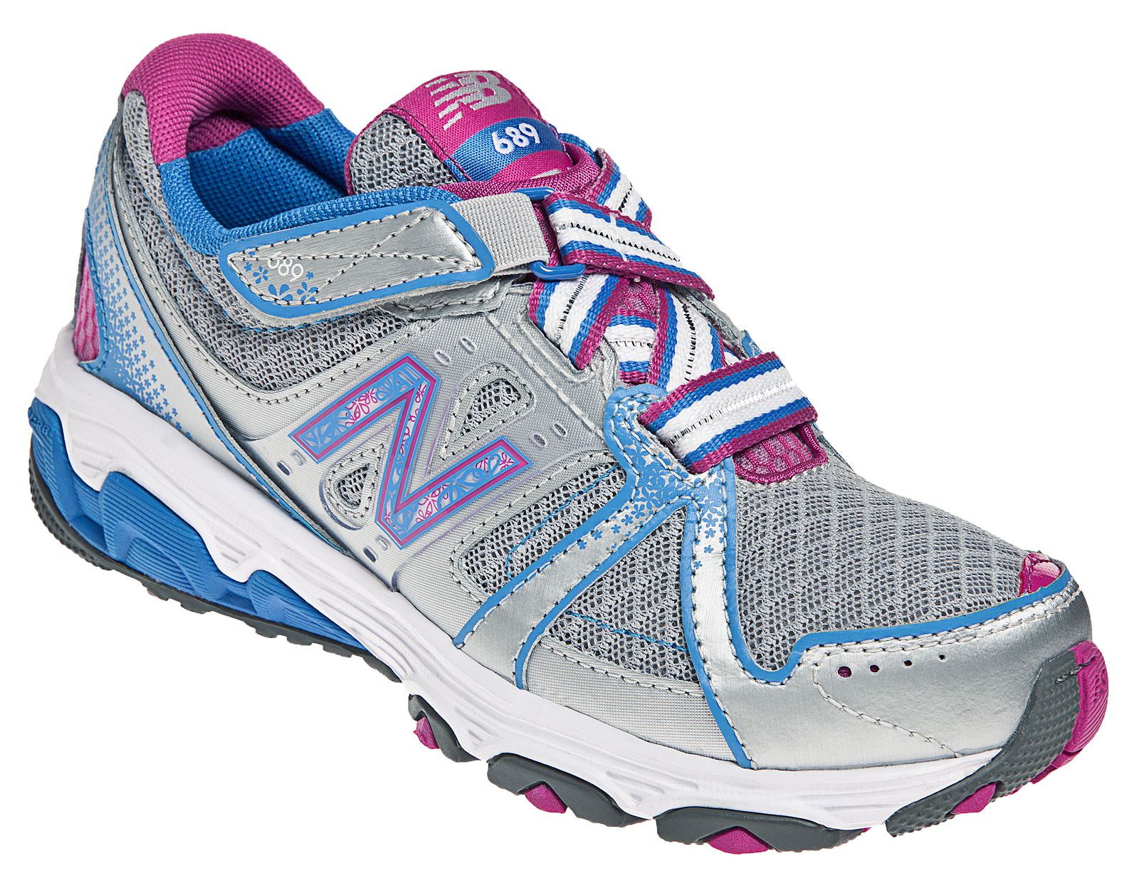 New Balance 689, Silver with Vision Blue &amp; Purple Cactus Flower