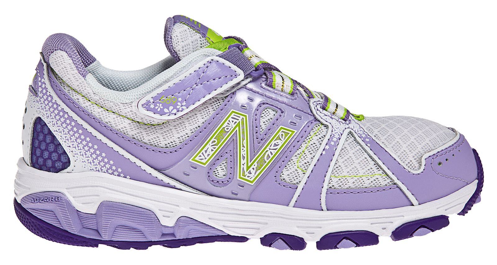 New Balance 689, Silver with Violet Tulip & Fluorescent Lime