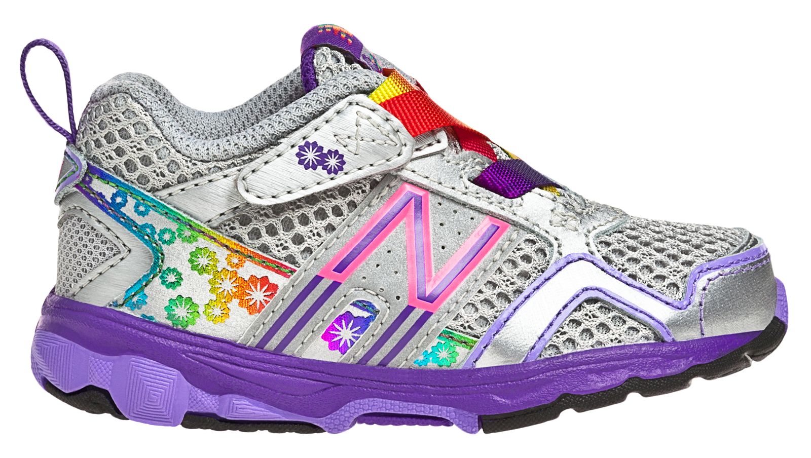 New Balance 695, Silver with Neon Pink & Purple