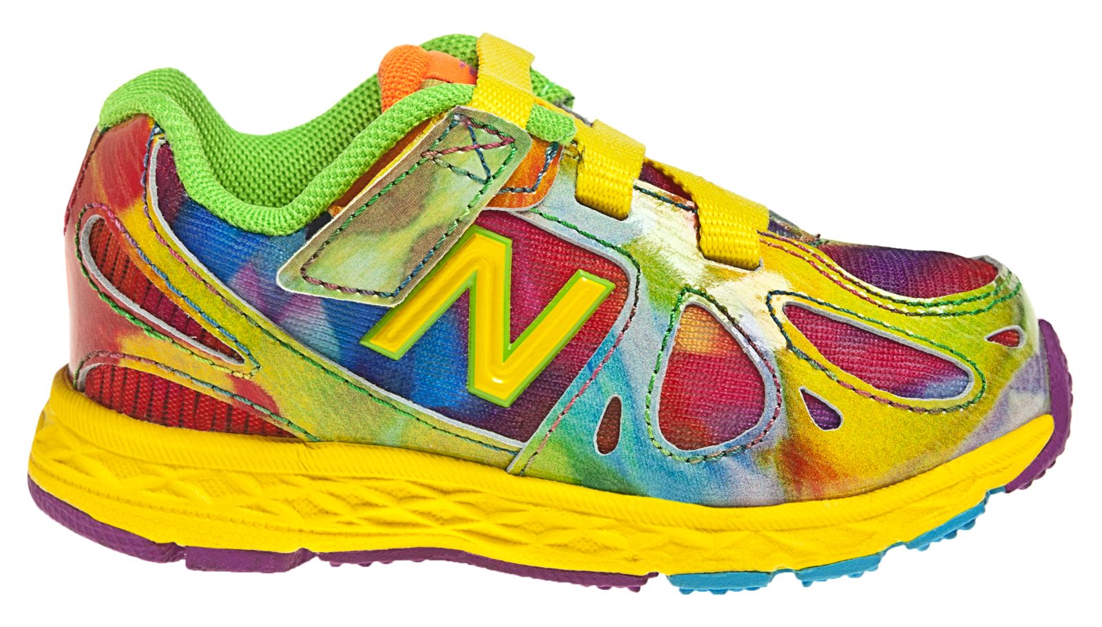 Tie Dye 890, Yellow with Neon Green & Neon Orange