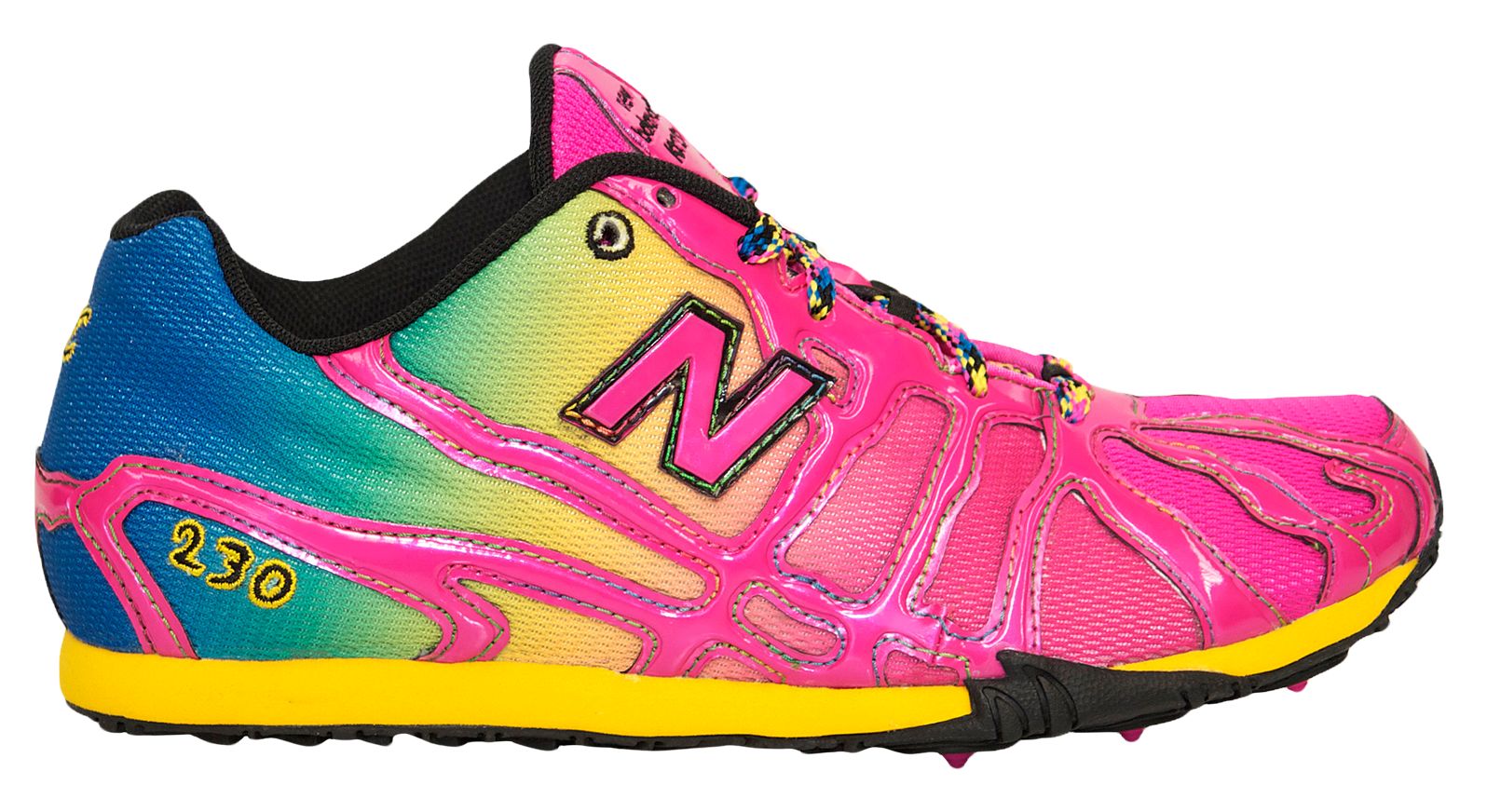 New Balance 230, Diva Pink with Yellow & Blue Atoll