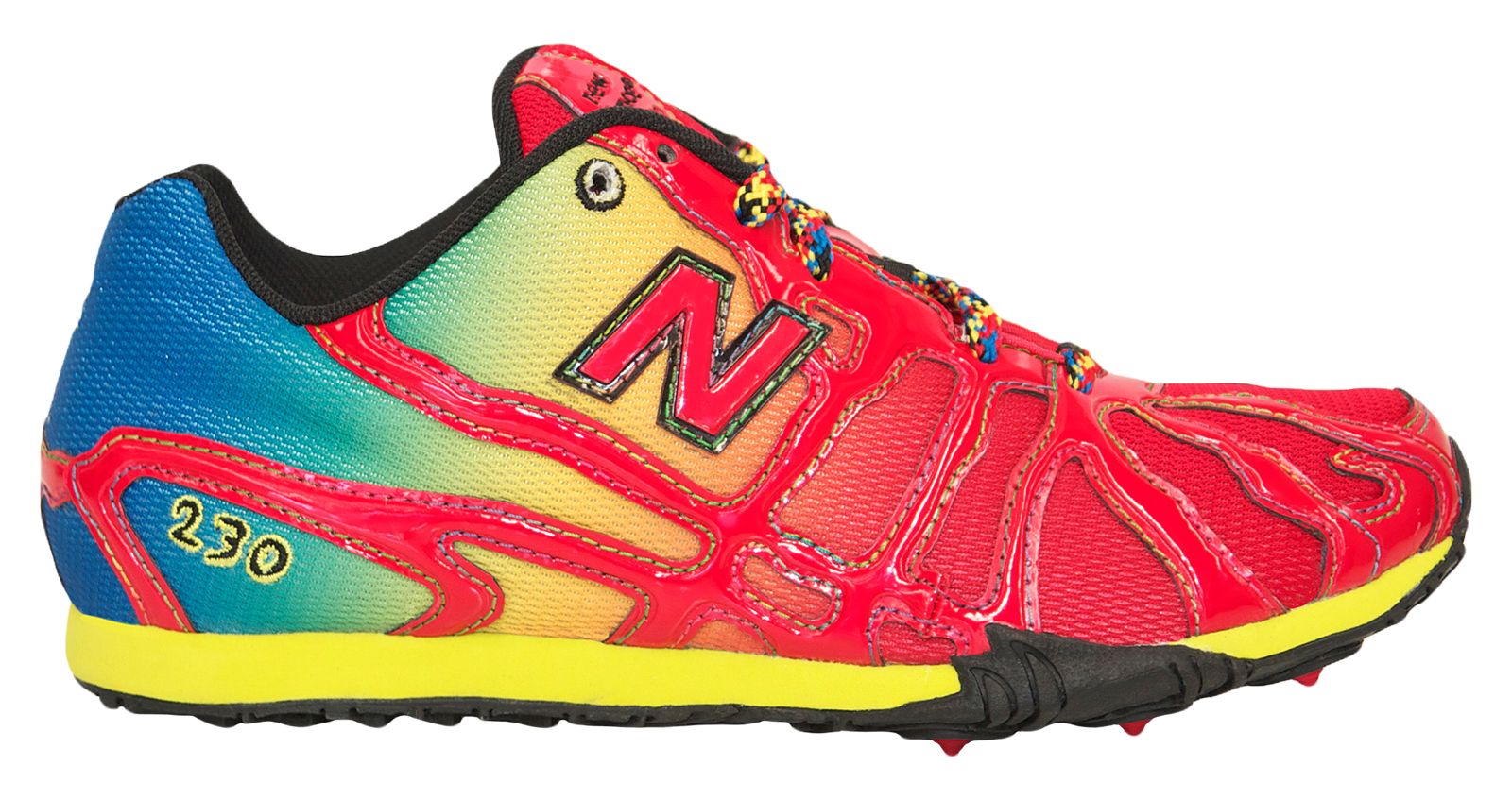 New Balance 230, Red with Yellow & Blue