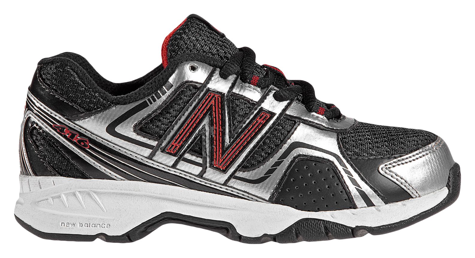New Balance 416, Black with Silver & Red