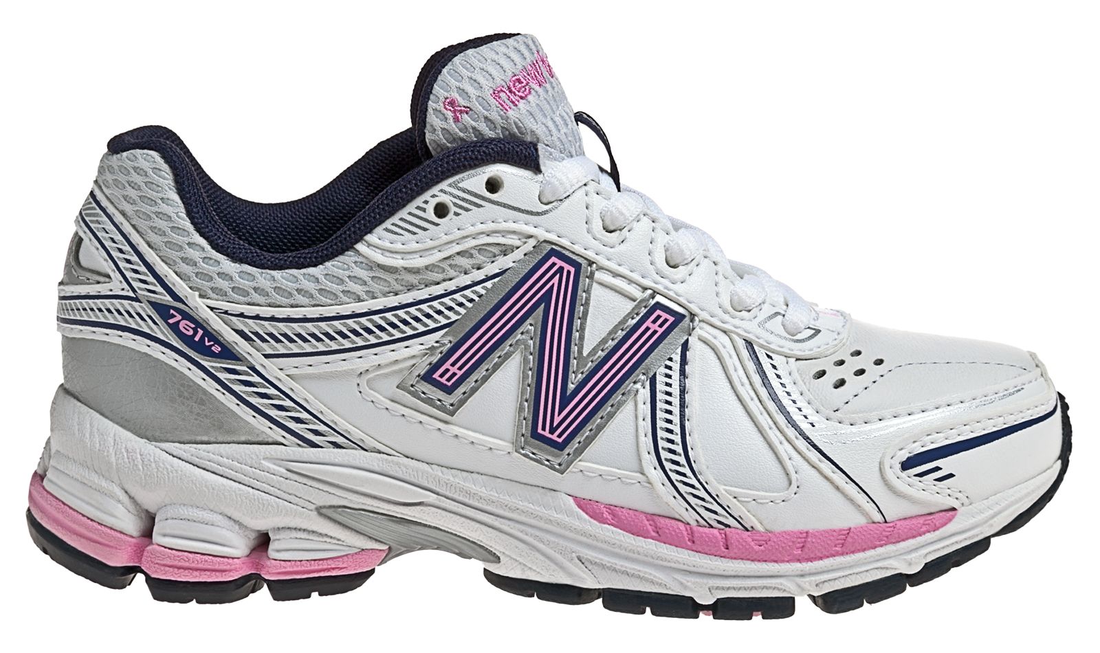 New Balance 761, White with Silver & Pink