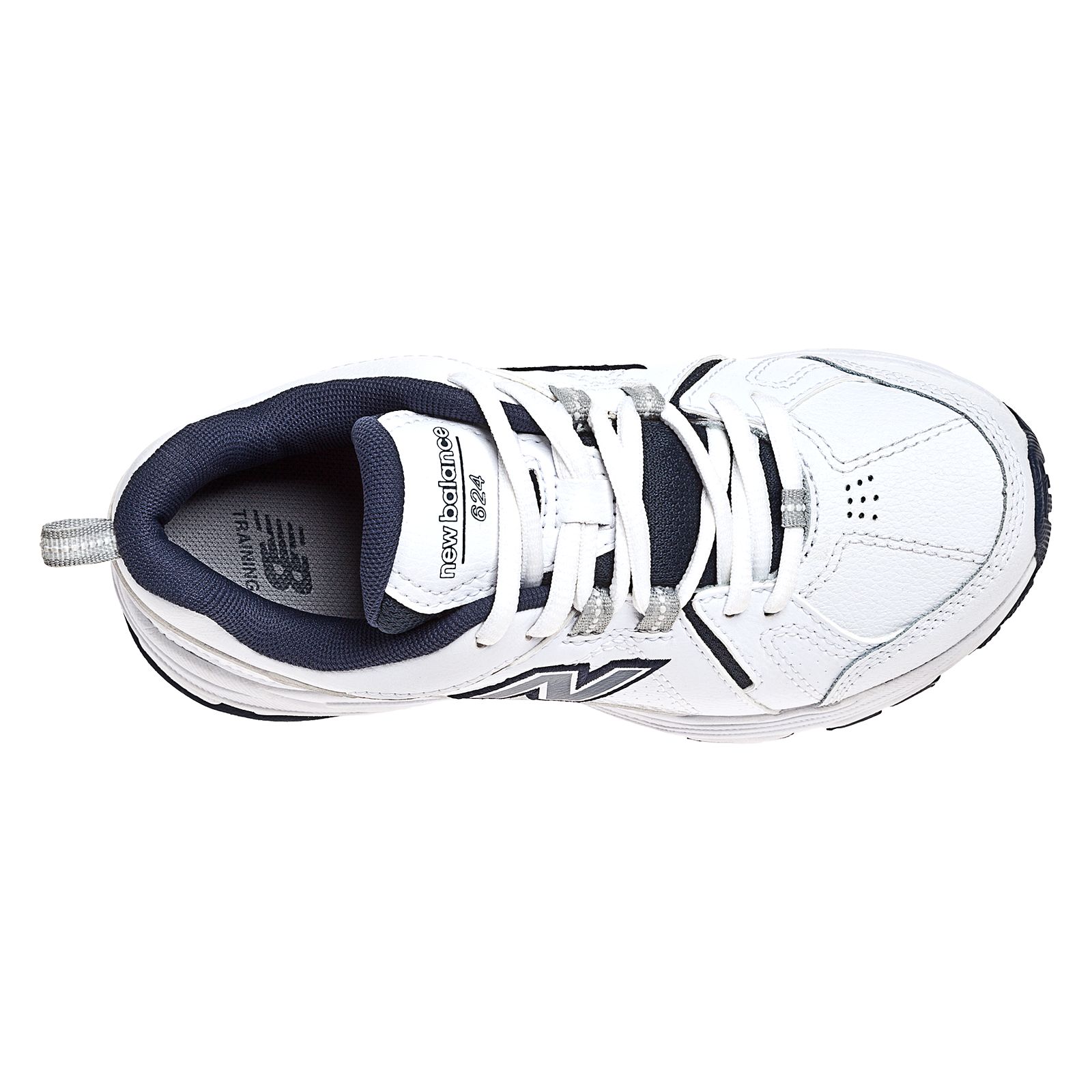 New Balance 624, White with Navy