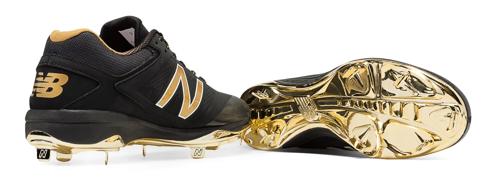 new balance baseball cleats black and gold