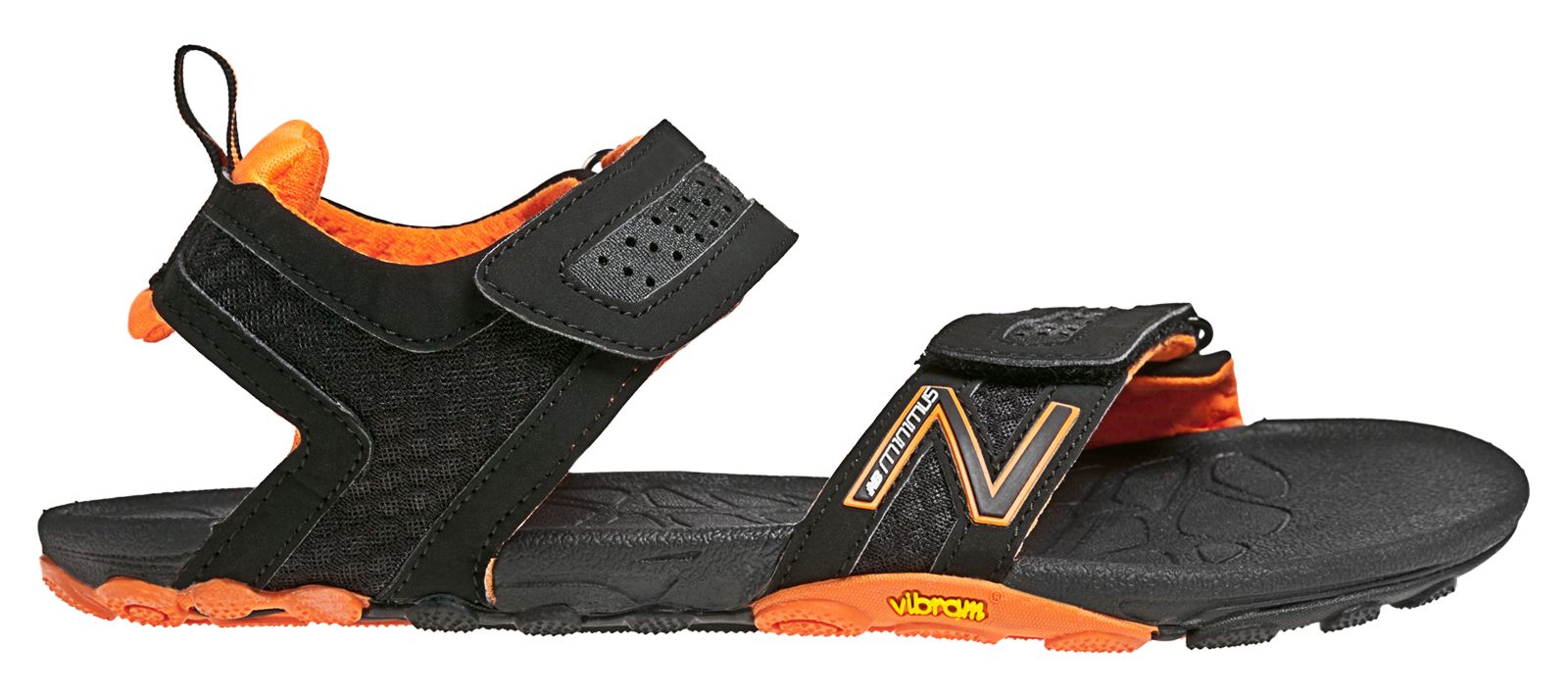 Minimus Vibram Sandal, Black with Orange