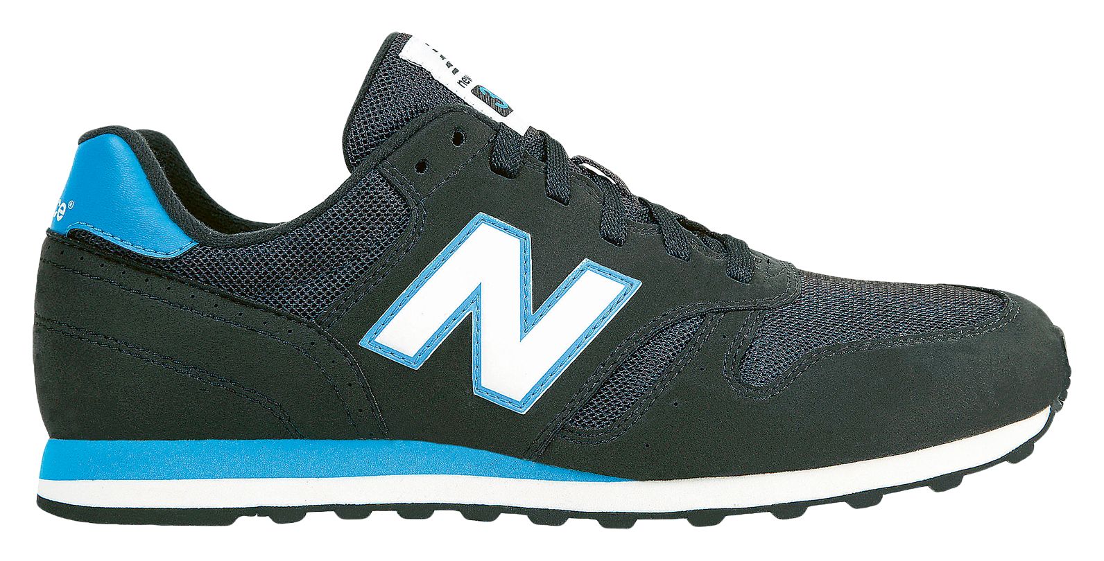 New Balance 373, Black with Navy Blue &amp; Blue