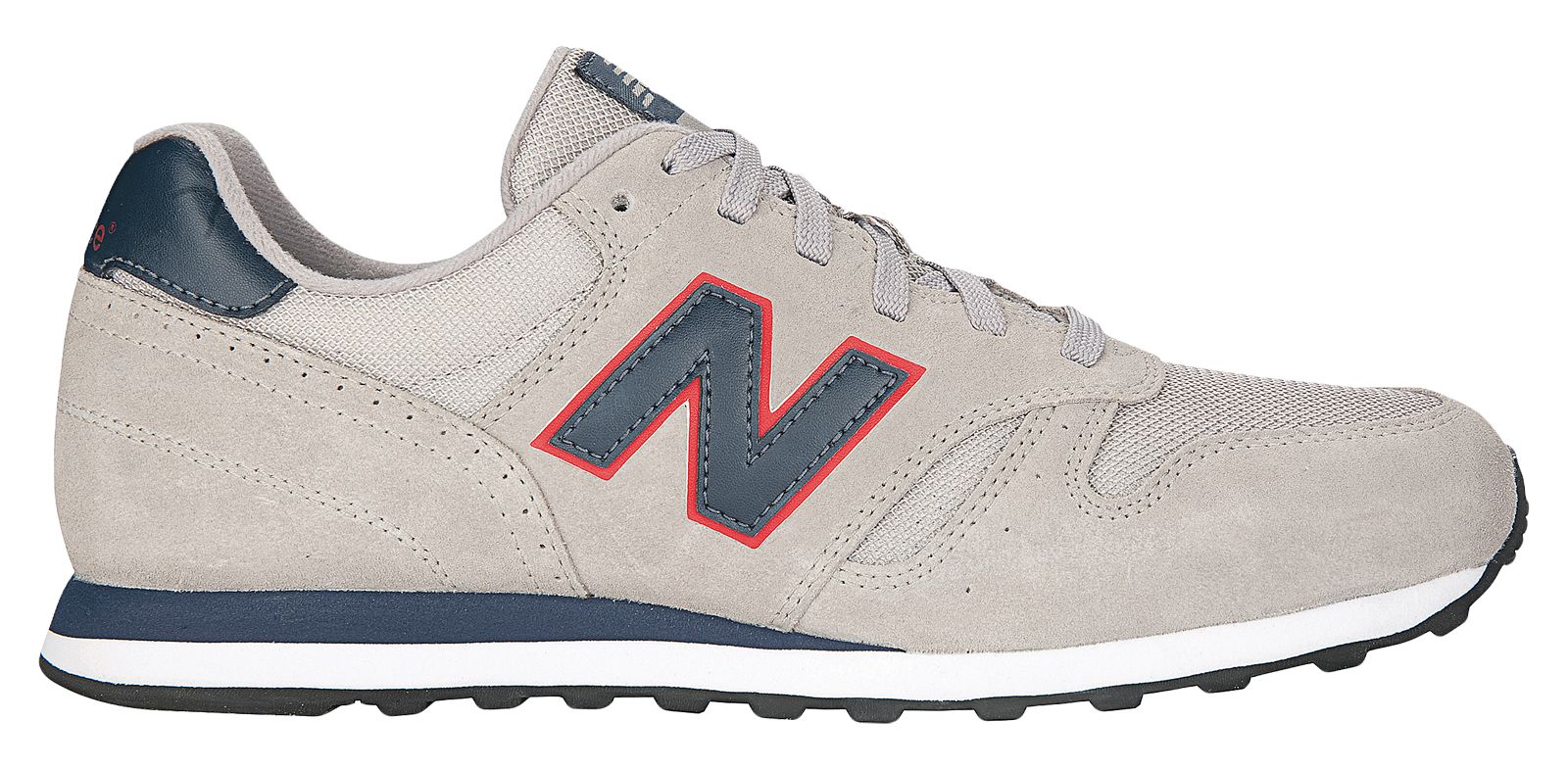 New Balance 373, Grey with Navy & Red