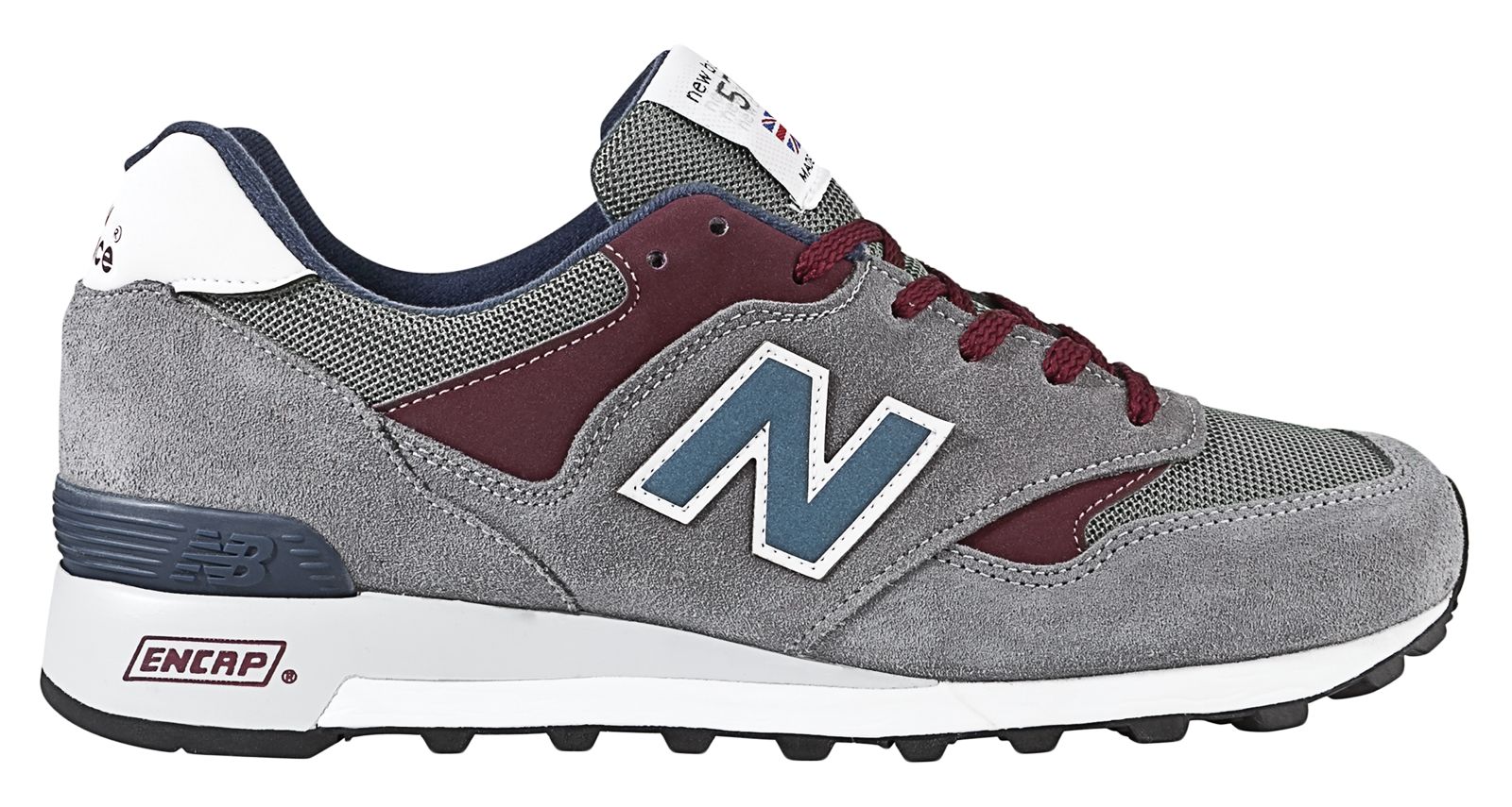 New Balance 577, Grey with Burgundy & Navy