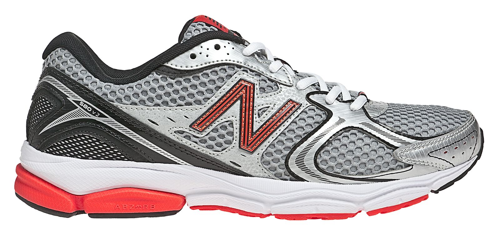New Balance 580v2, Silver with Red