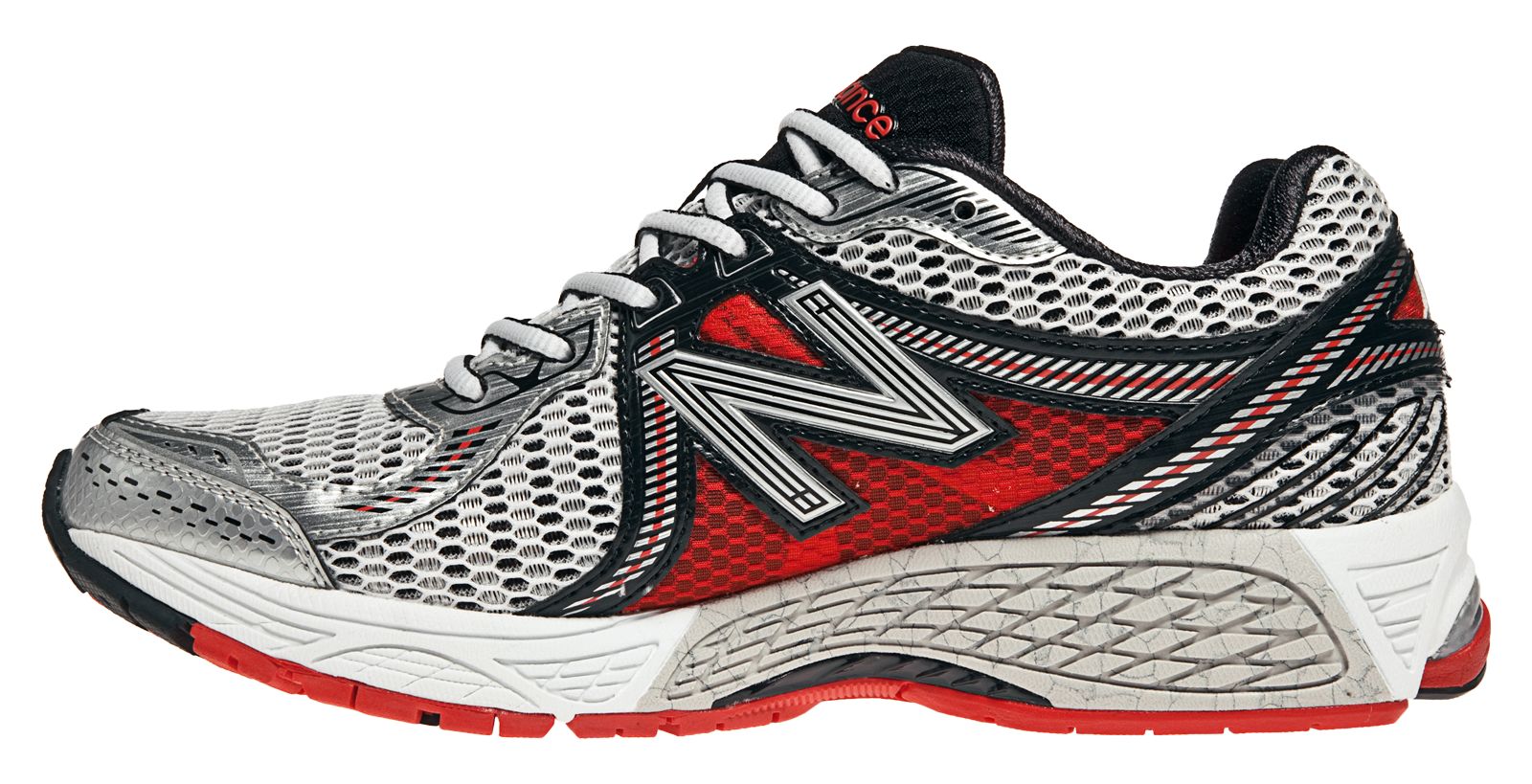 New Balance 860v2, Silver with Red