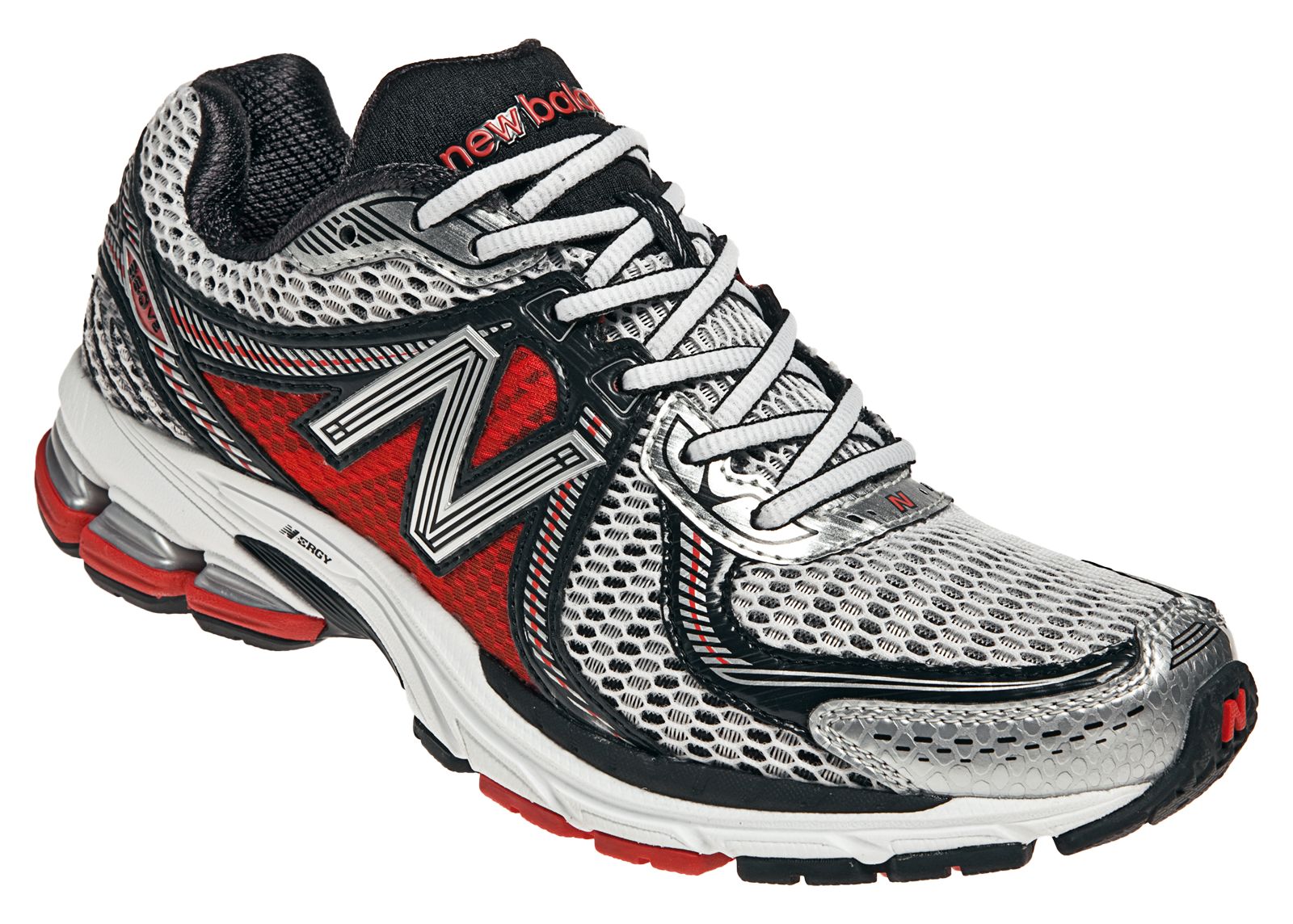 New Balance 860v2, Silver with Red