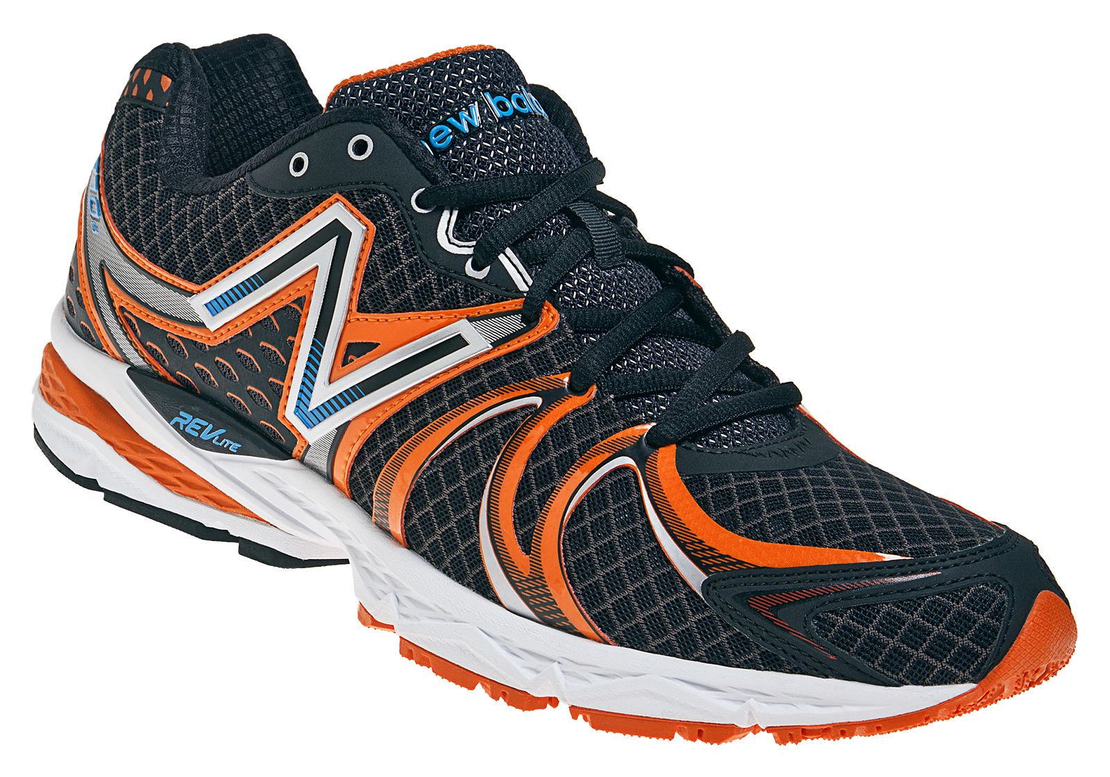 New Balance 870v2, Black with Orange &amp; Blue