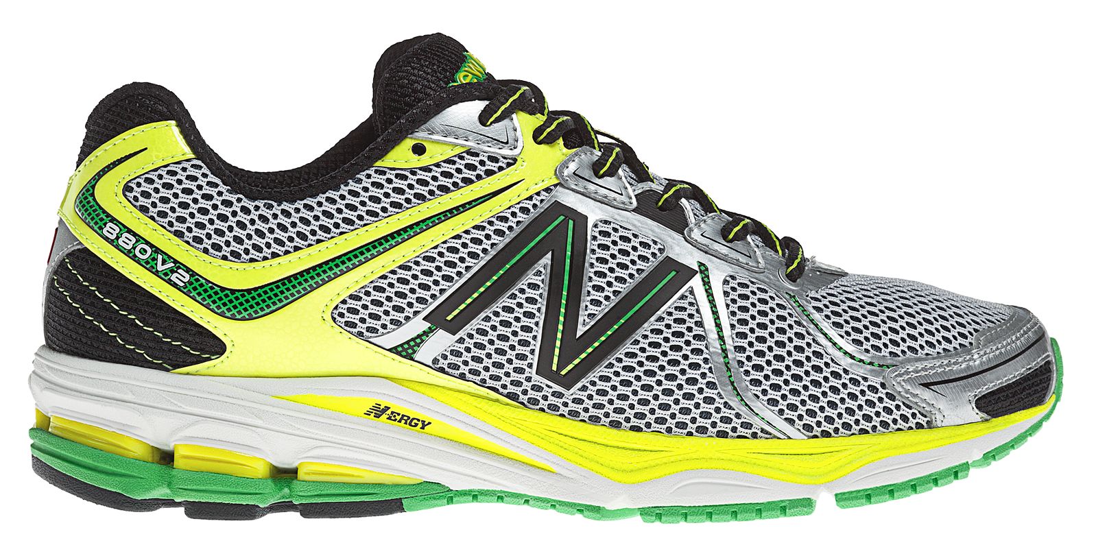New Balance M880WY2, White with Yellow & Green