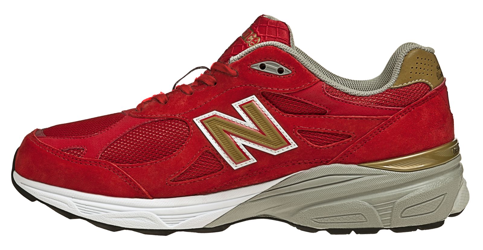 Mens Limited Edition NYC 990, Red with Gold