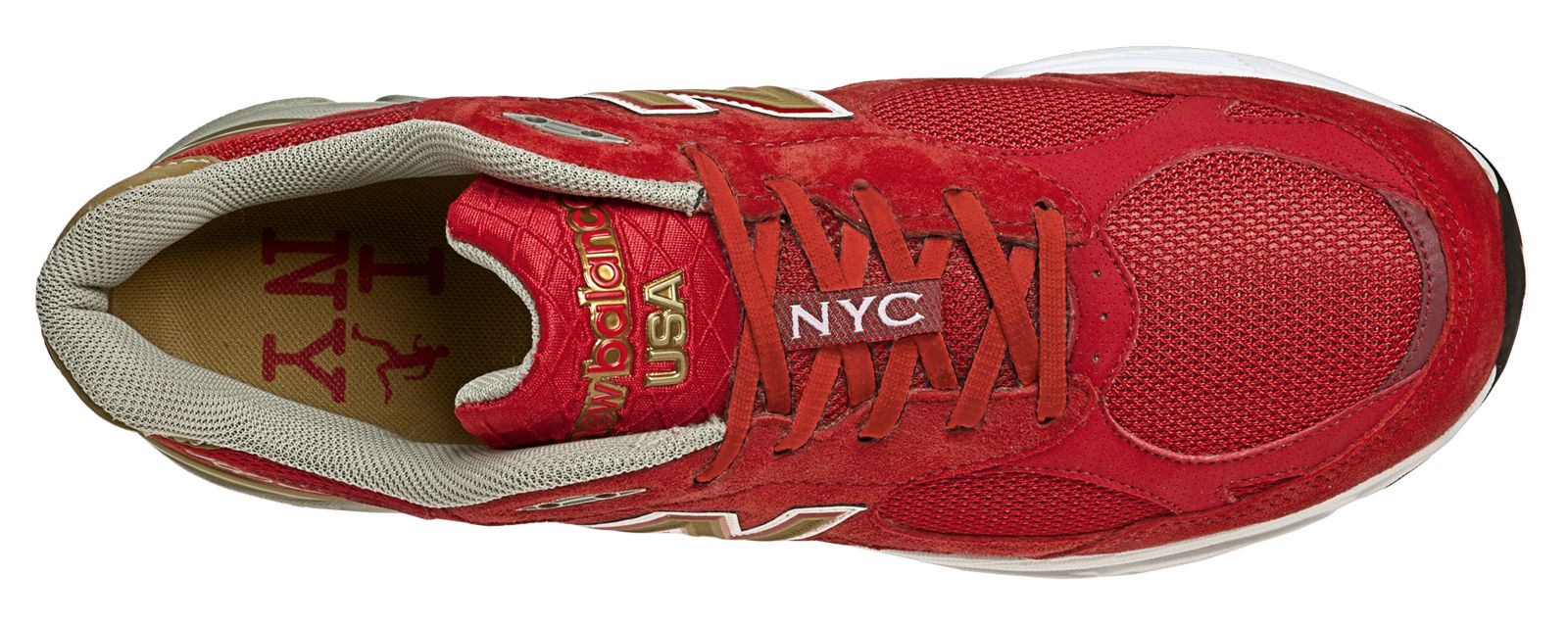Mens Limited Edition NYC 990, Red with Gold