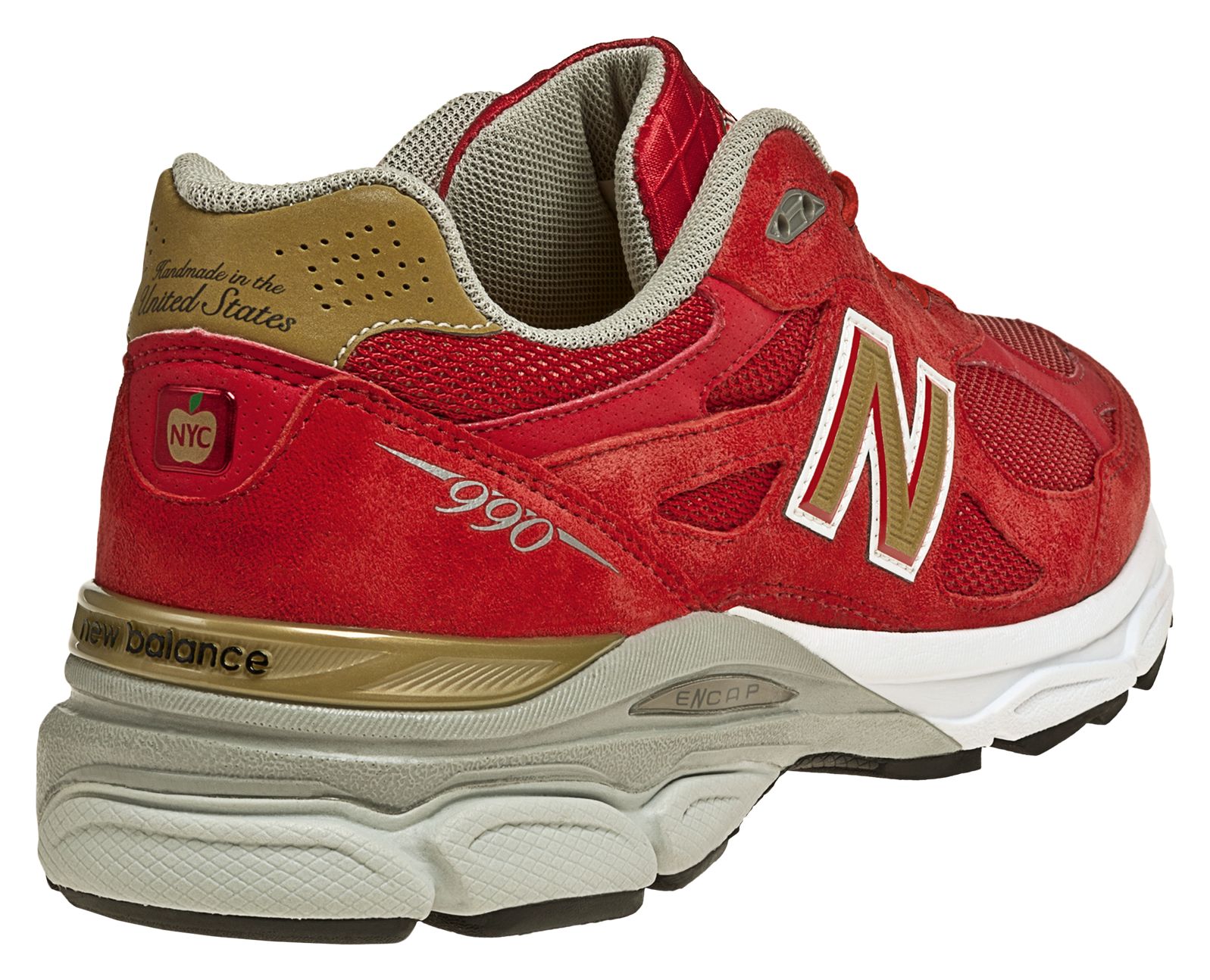 Mens Limited Edition NYC 990, Red with Gold