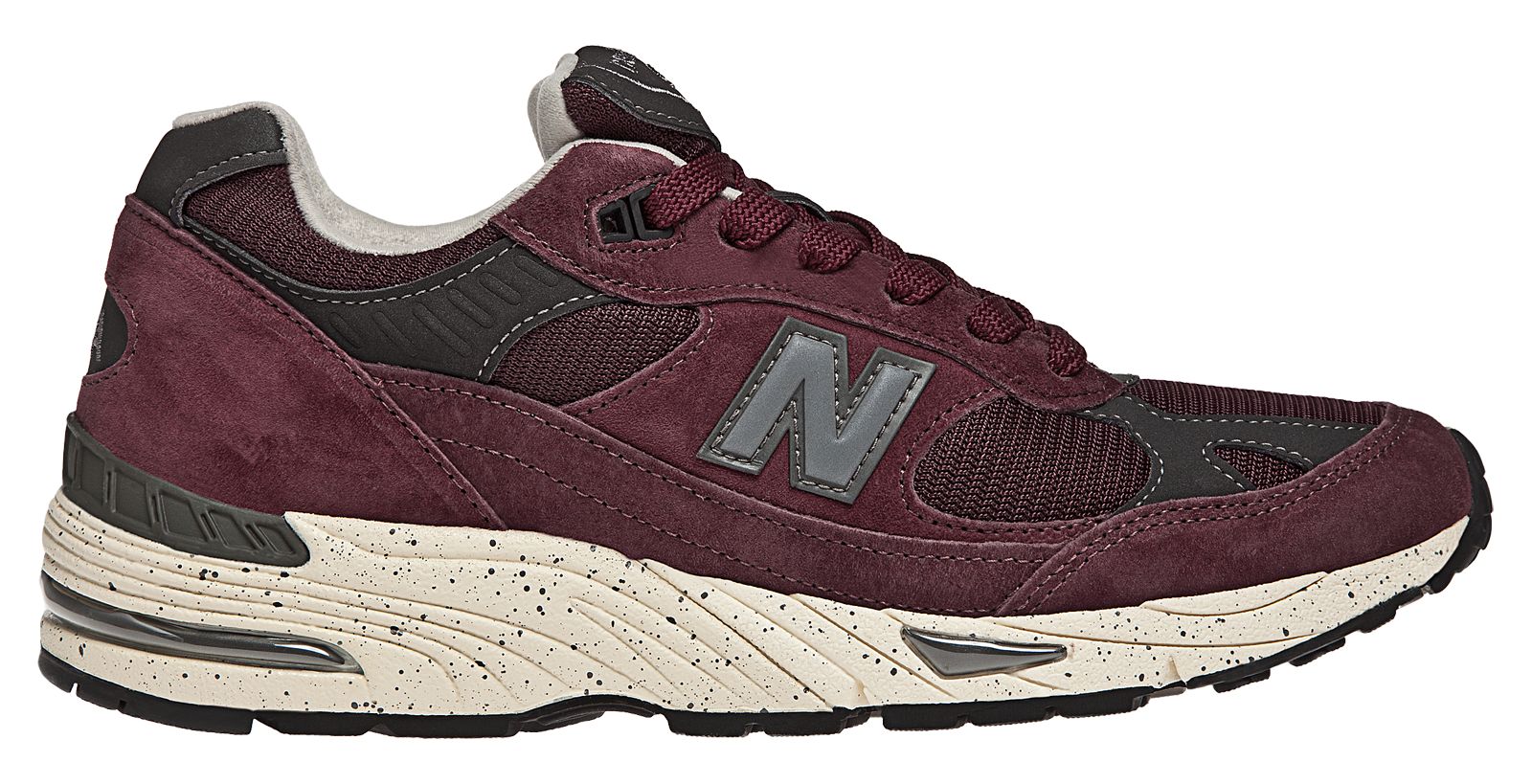New Balance 991, Burgundy with Dark Grey