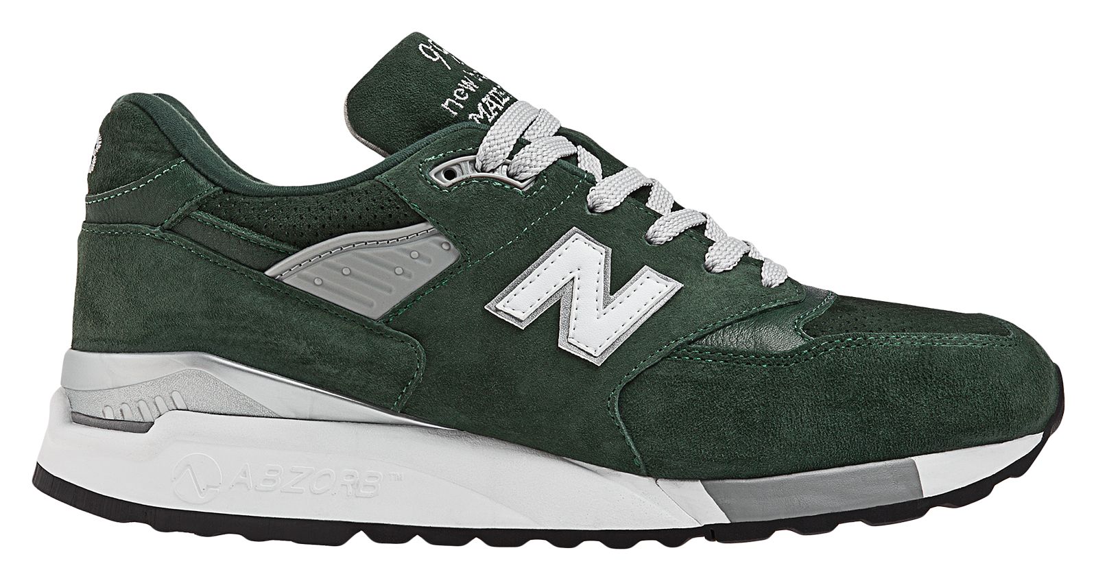 New Balance 998, Hunter Green with White