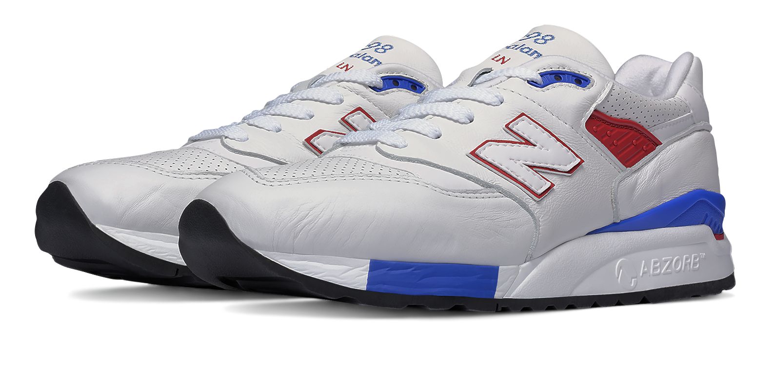 new balance 998 white red blue