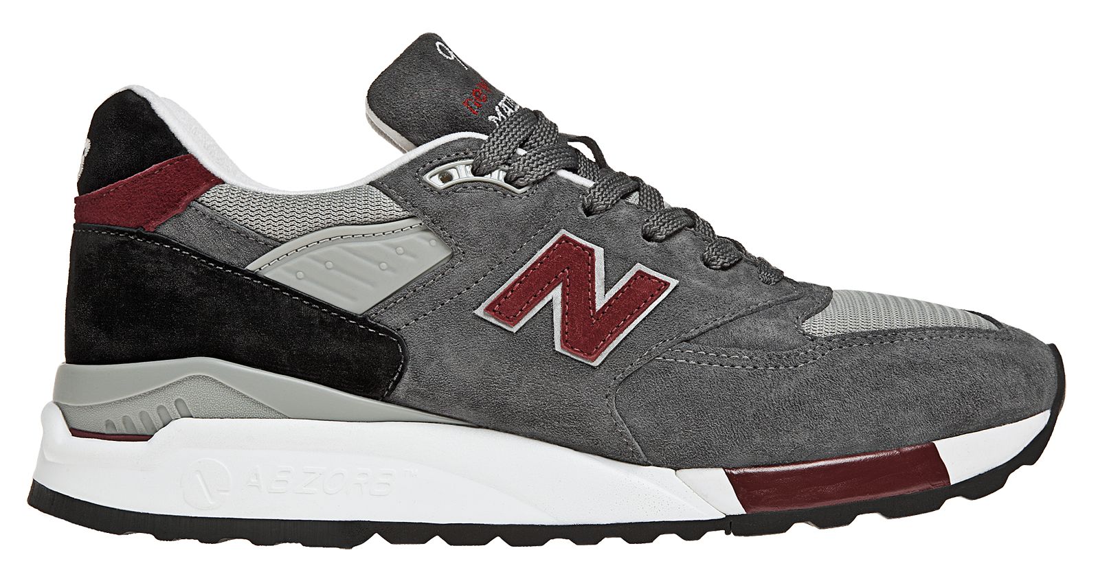 New Balance 998, Grey with Red & Black